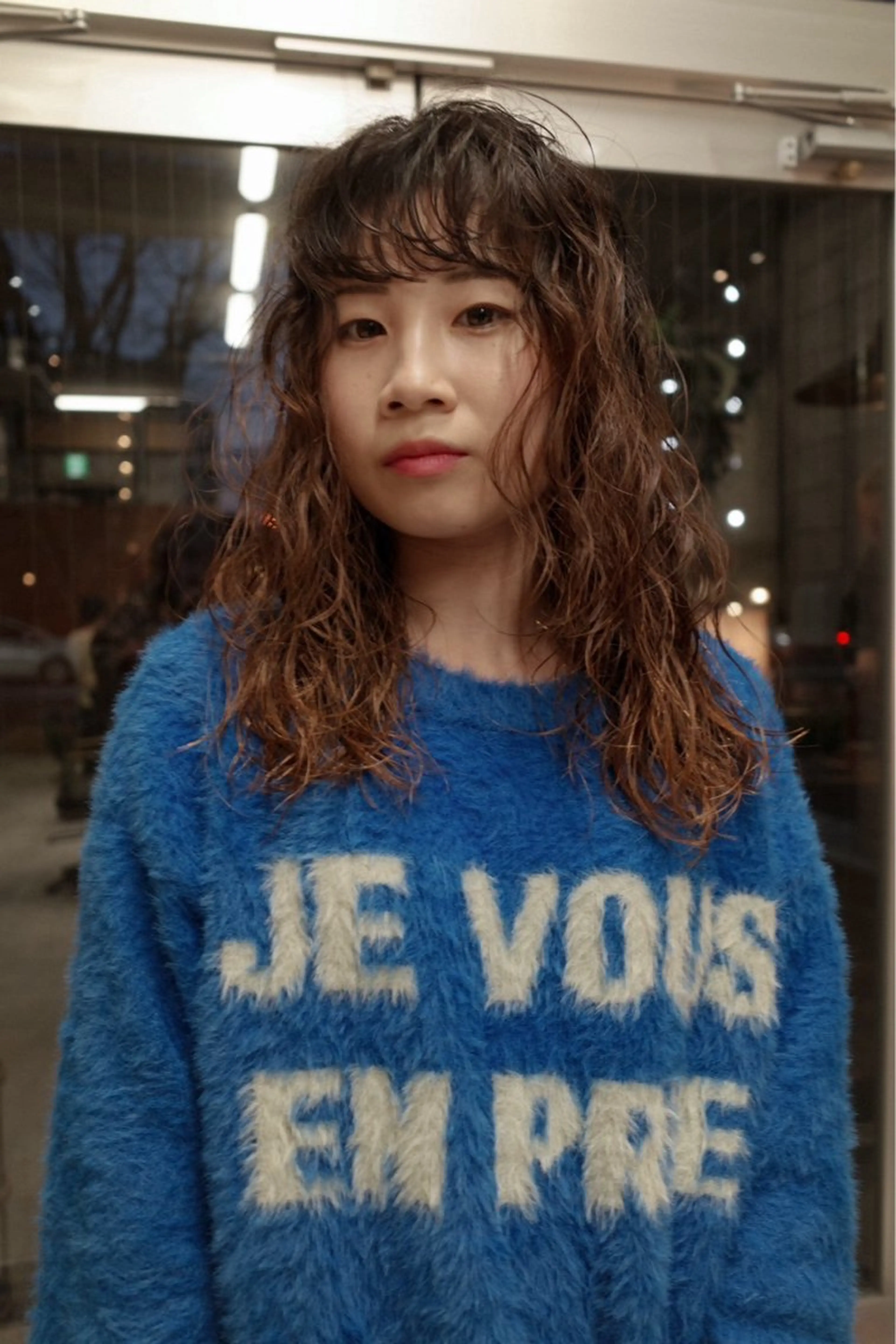 セミロング パーマ カット パーマ レディースカット 鮫島竜海のヘアスタイル
