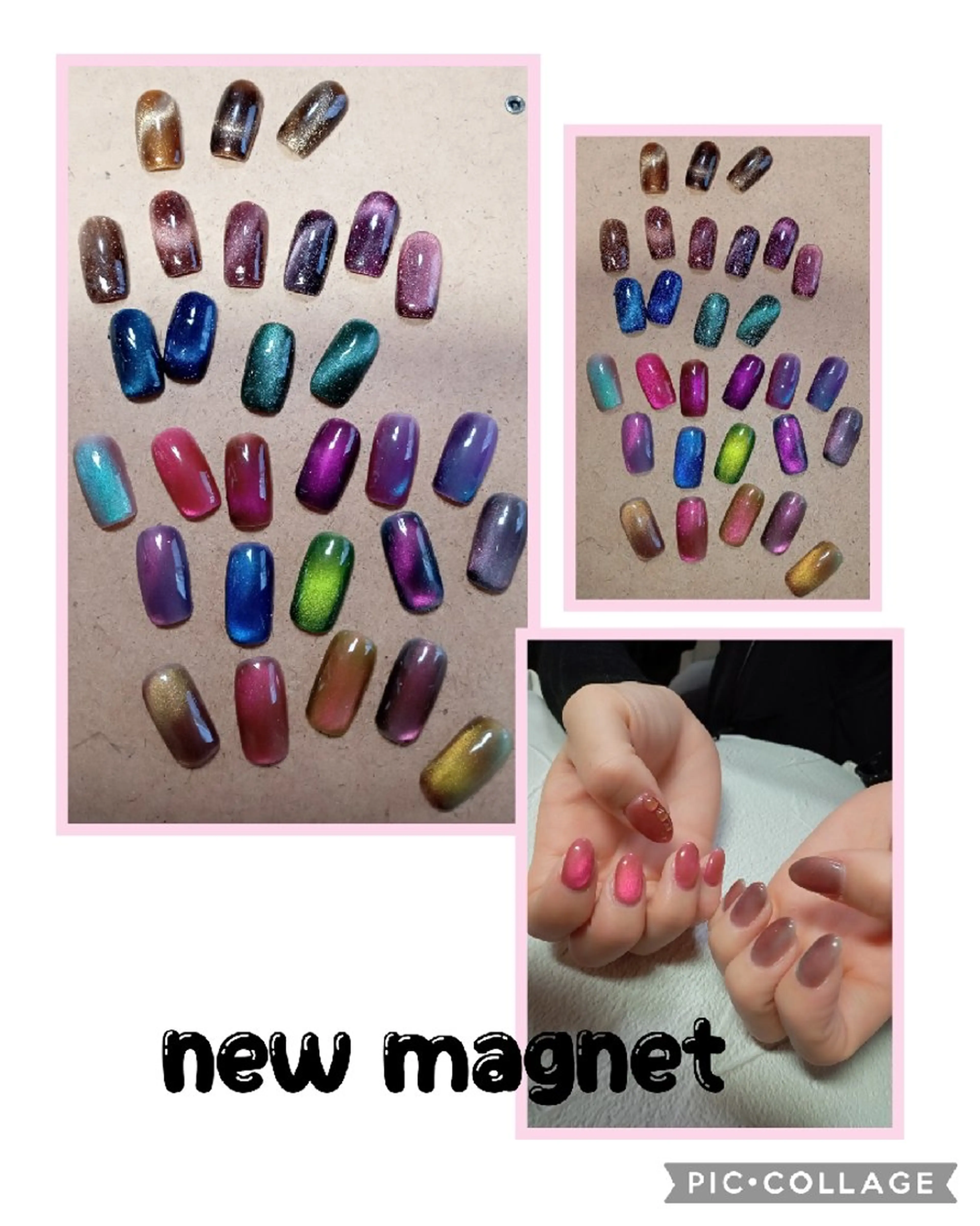 ネイル ハート キラキラネイル マグネットネイル ビー玉ネイル オフィスネイル ハンドネイル flure de neige yukiのネイルデザイン