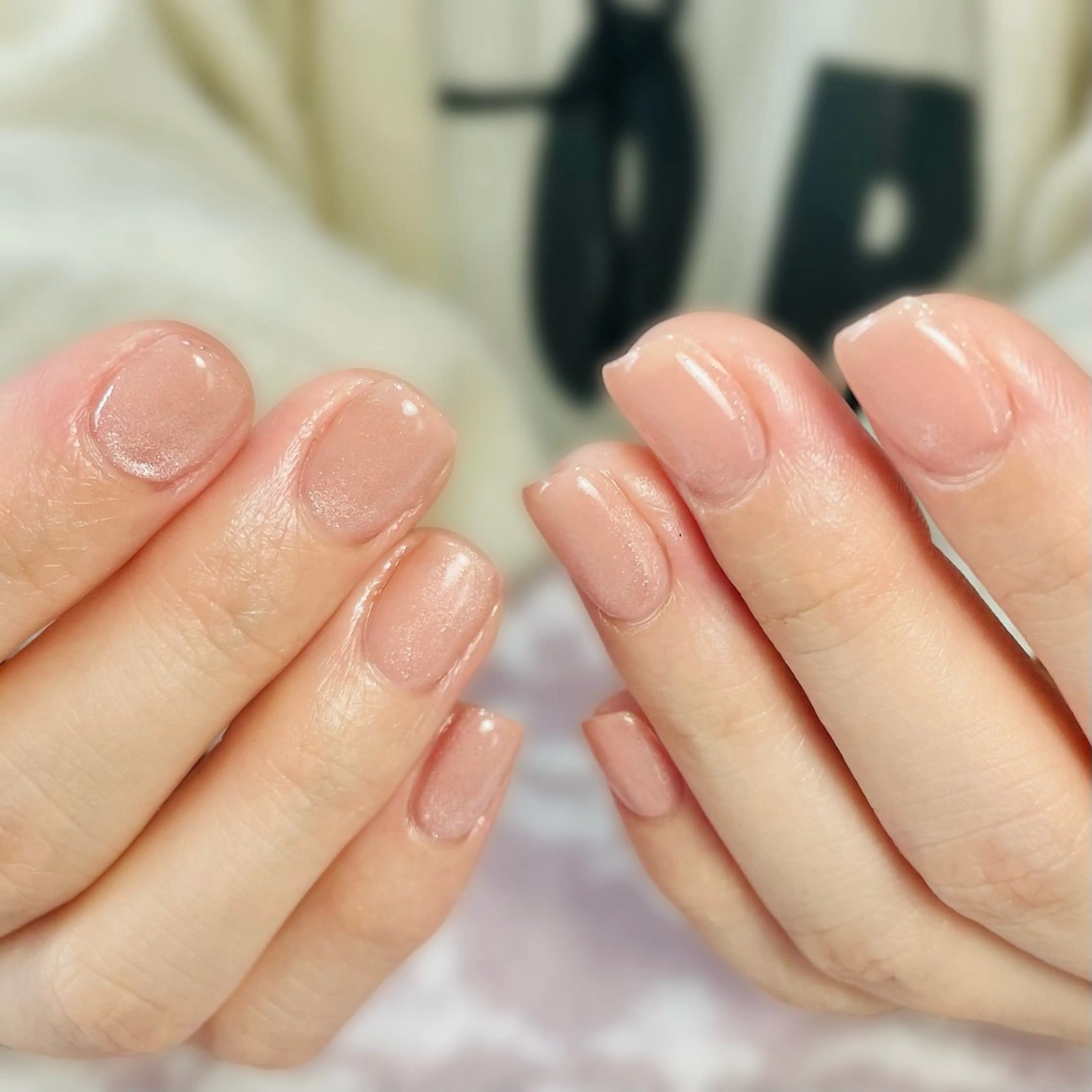 ネイル キラキラネイル ラメ(グリッター) マグネットネイル ピンク ピンクベージュ private salon Noëlのネイルデザイン