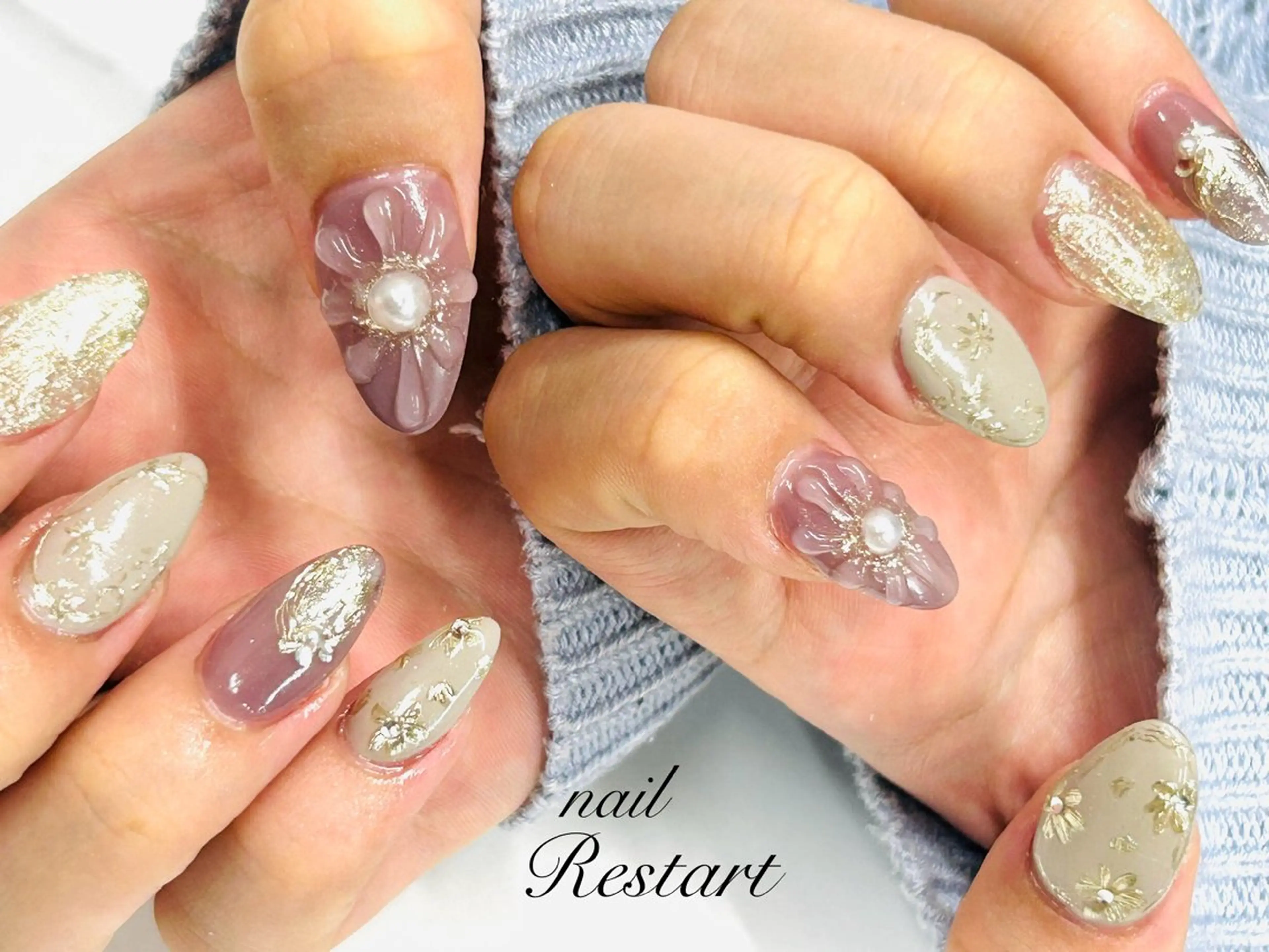 ロング ハンドネイル nail Restart所属・Restart YURIのネイルデザイン
