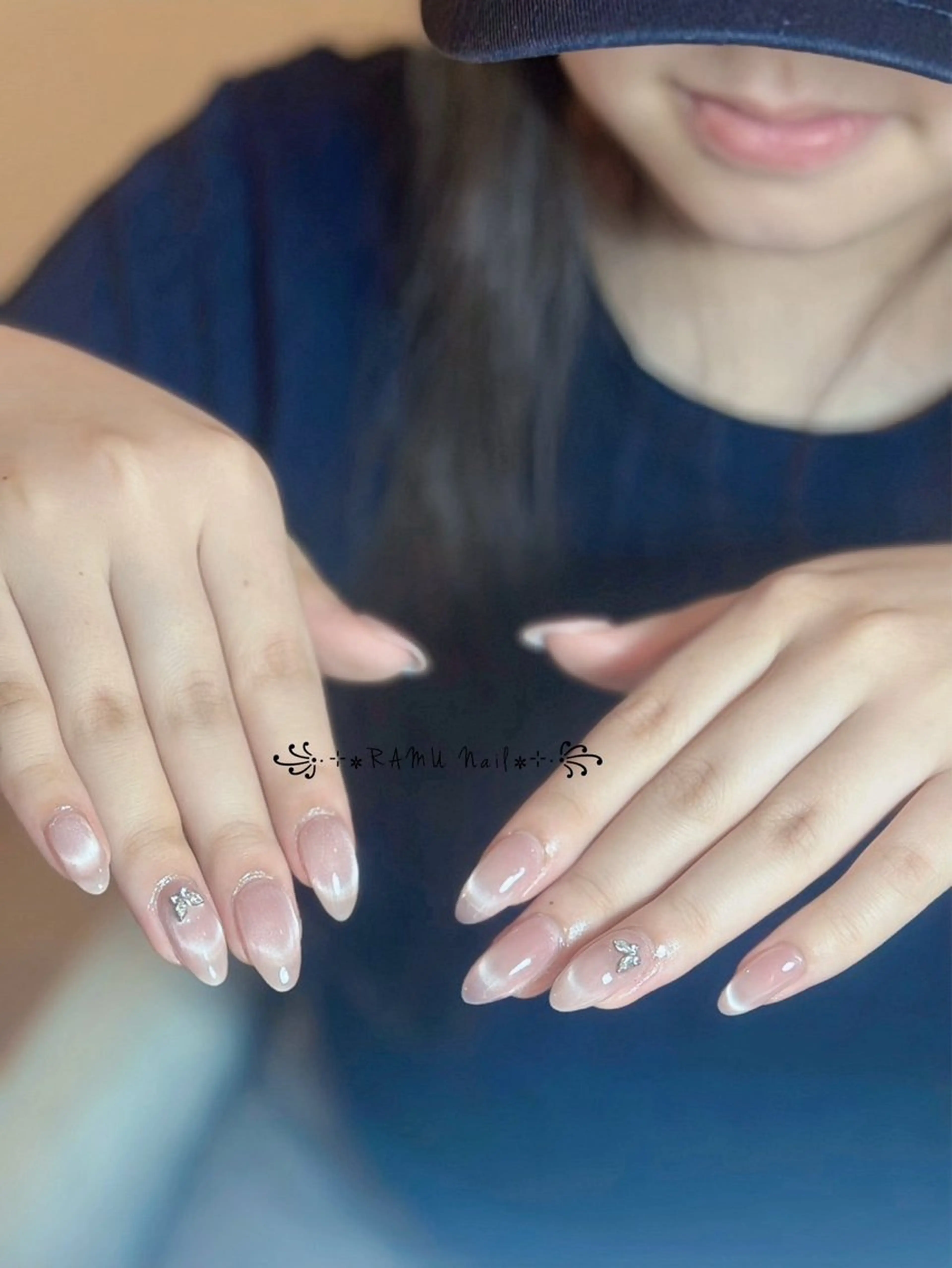 ネイル キラキラネイル マグネットネイル ミラーネイル ピンク 夏ネイル ハンドネイル RAMU Nail 恵比寿店のネイルデザイン