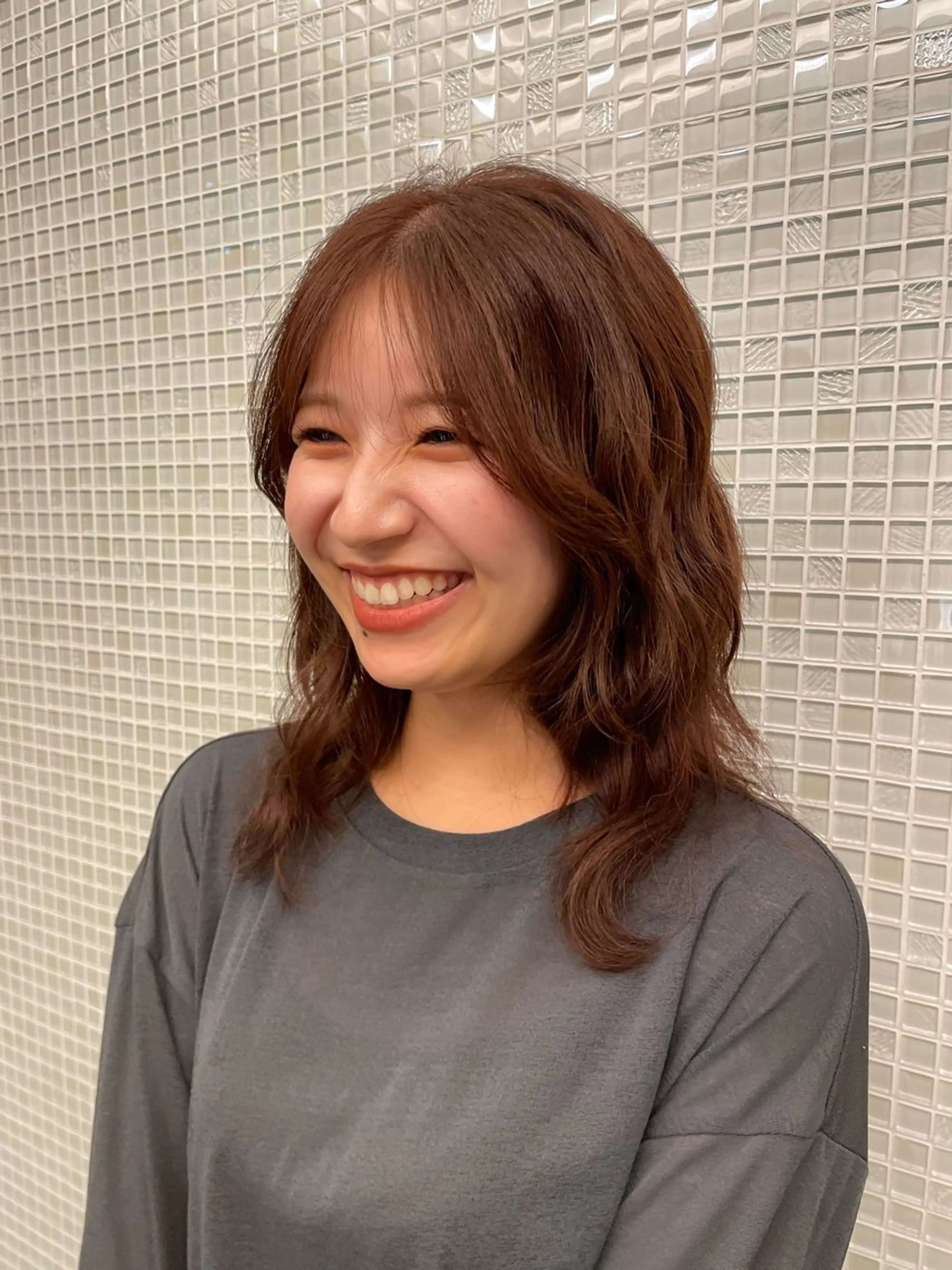 セミロング カラー パーマ カット ヘアカラー パーマ トリートメント 🎀レイヤー/パーマ カラー/ai🎀のヘアスタイル