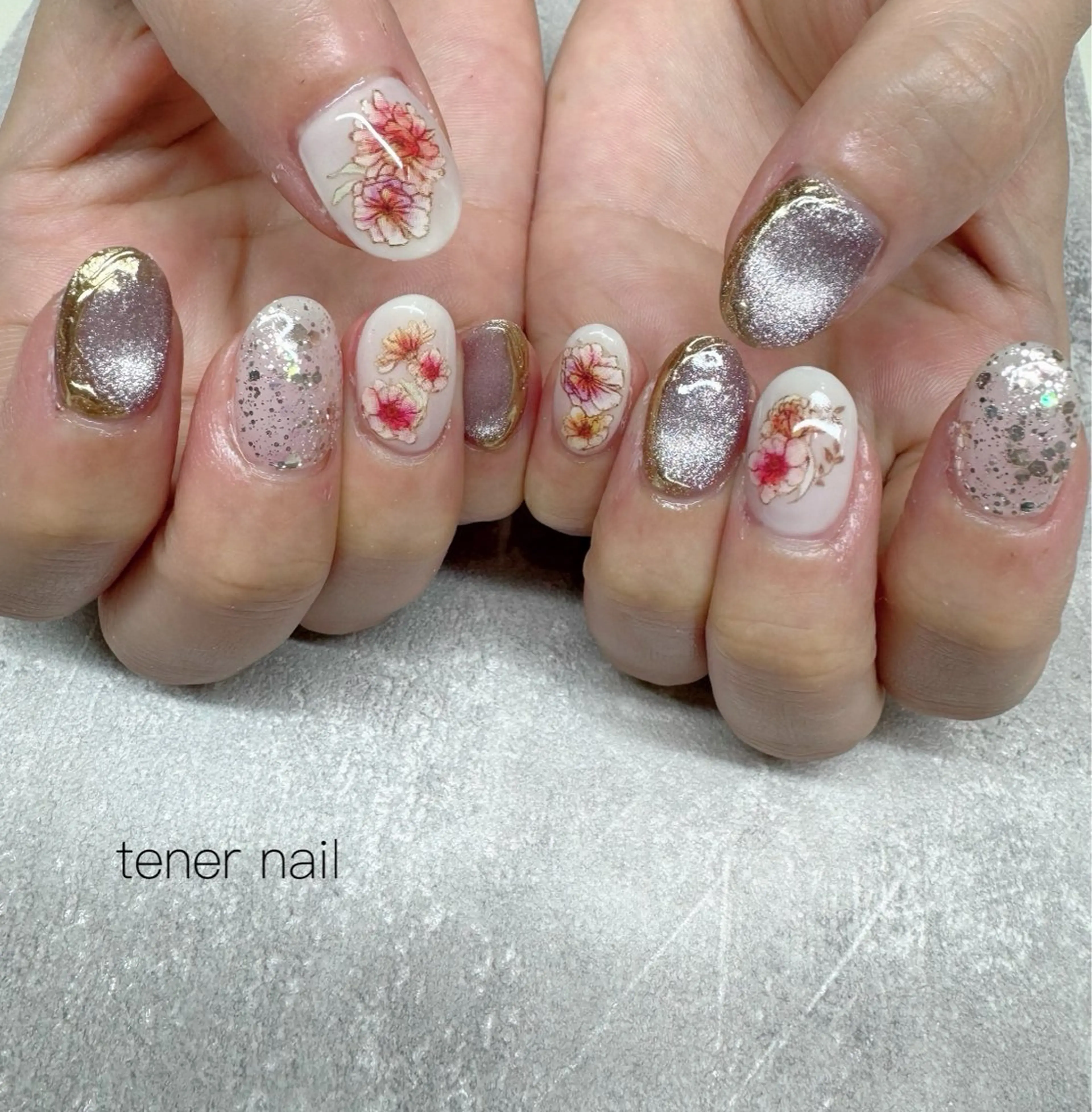 ネイル フラワーネイル マグネットネイル ハンドネイル tener  nail  テネルネイル所属・テネルネイル tener nailのネイルデザイン