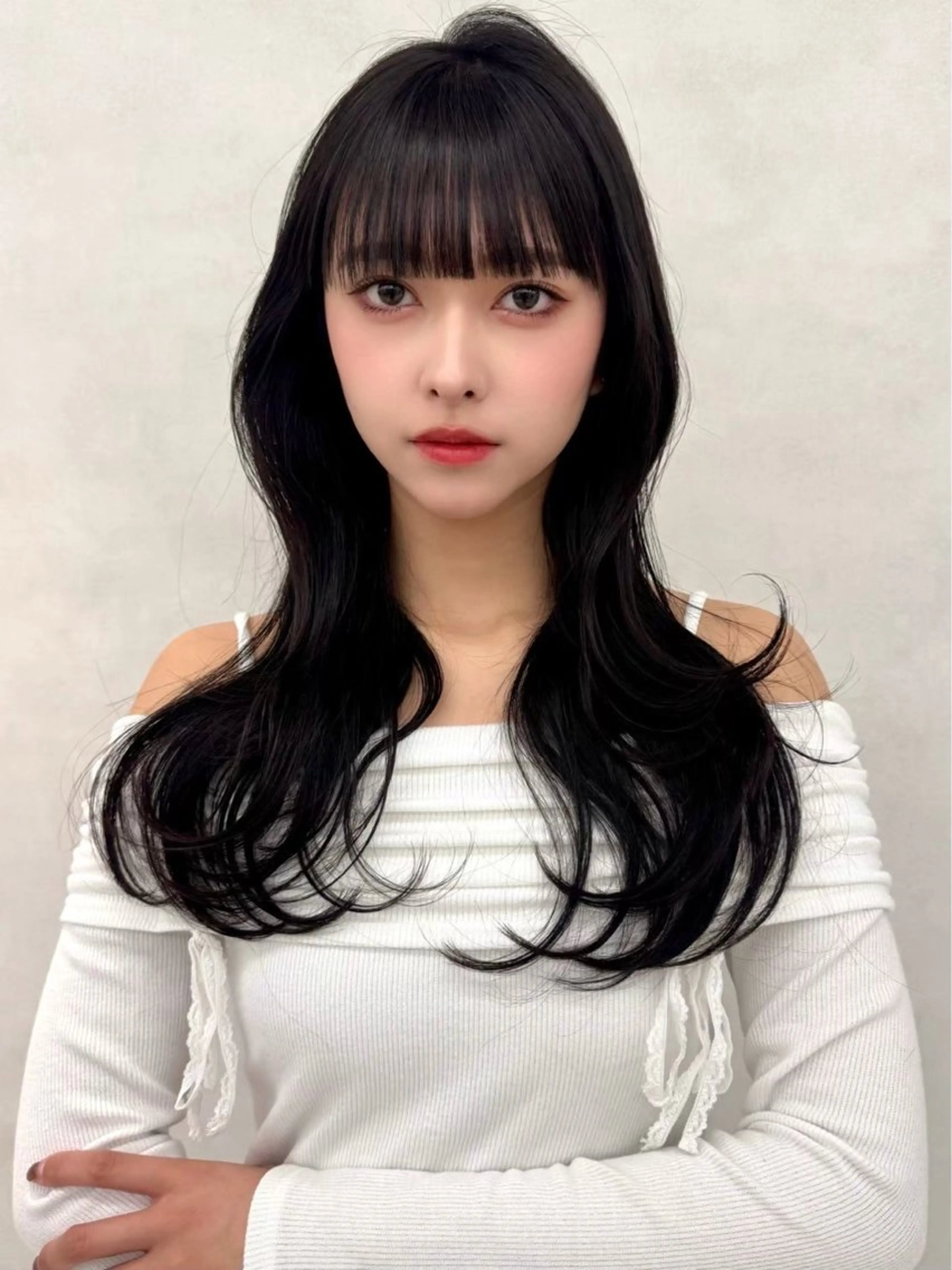ミディアム 縮毛矯正 🇰🇷韓国ヘア🤍 副店長/栗田のヘアスタイル