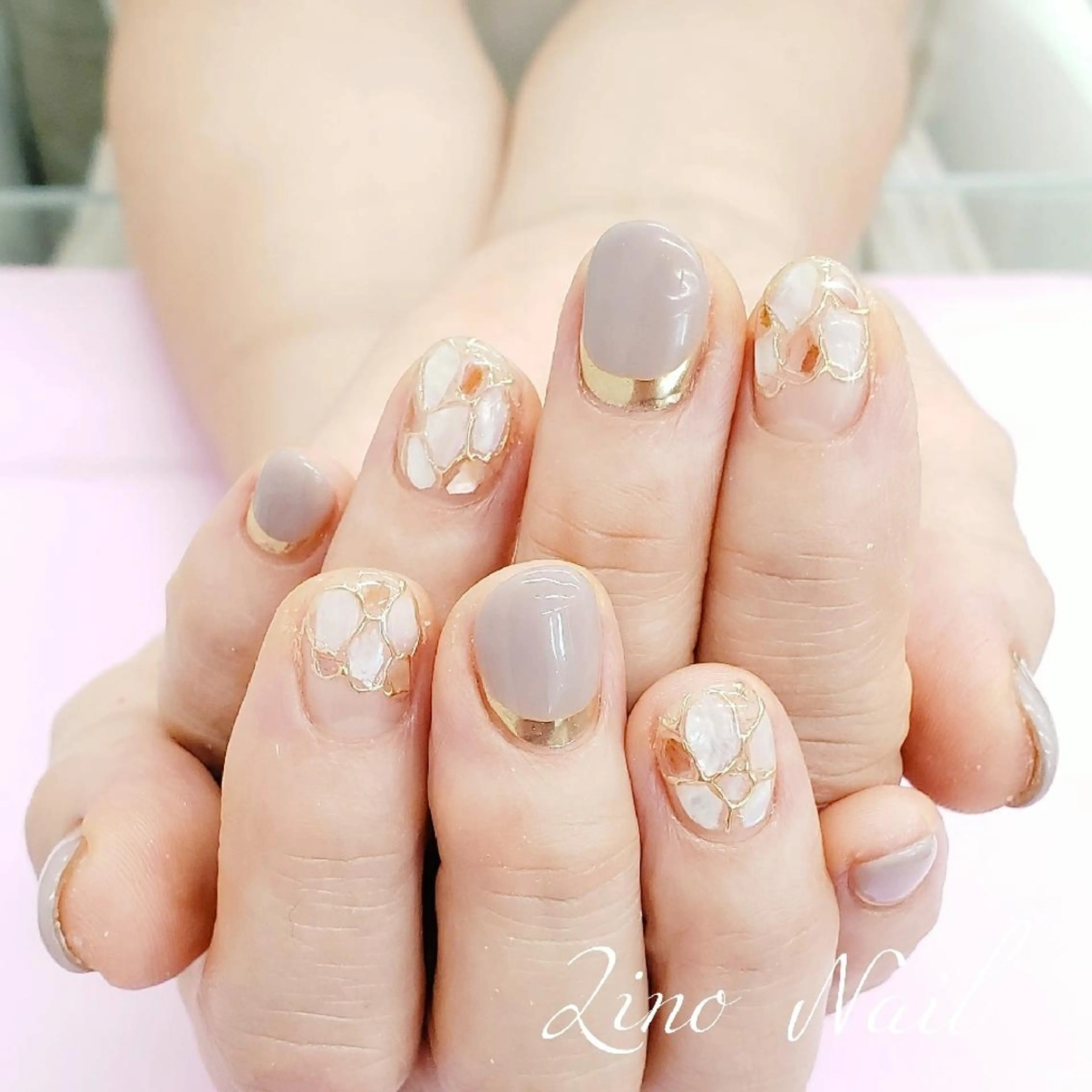 ネイル ジェルネイル ミラーネイル ニュアンスネイル パラジェル Lino Nailのネイルデザイン