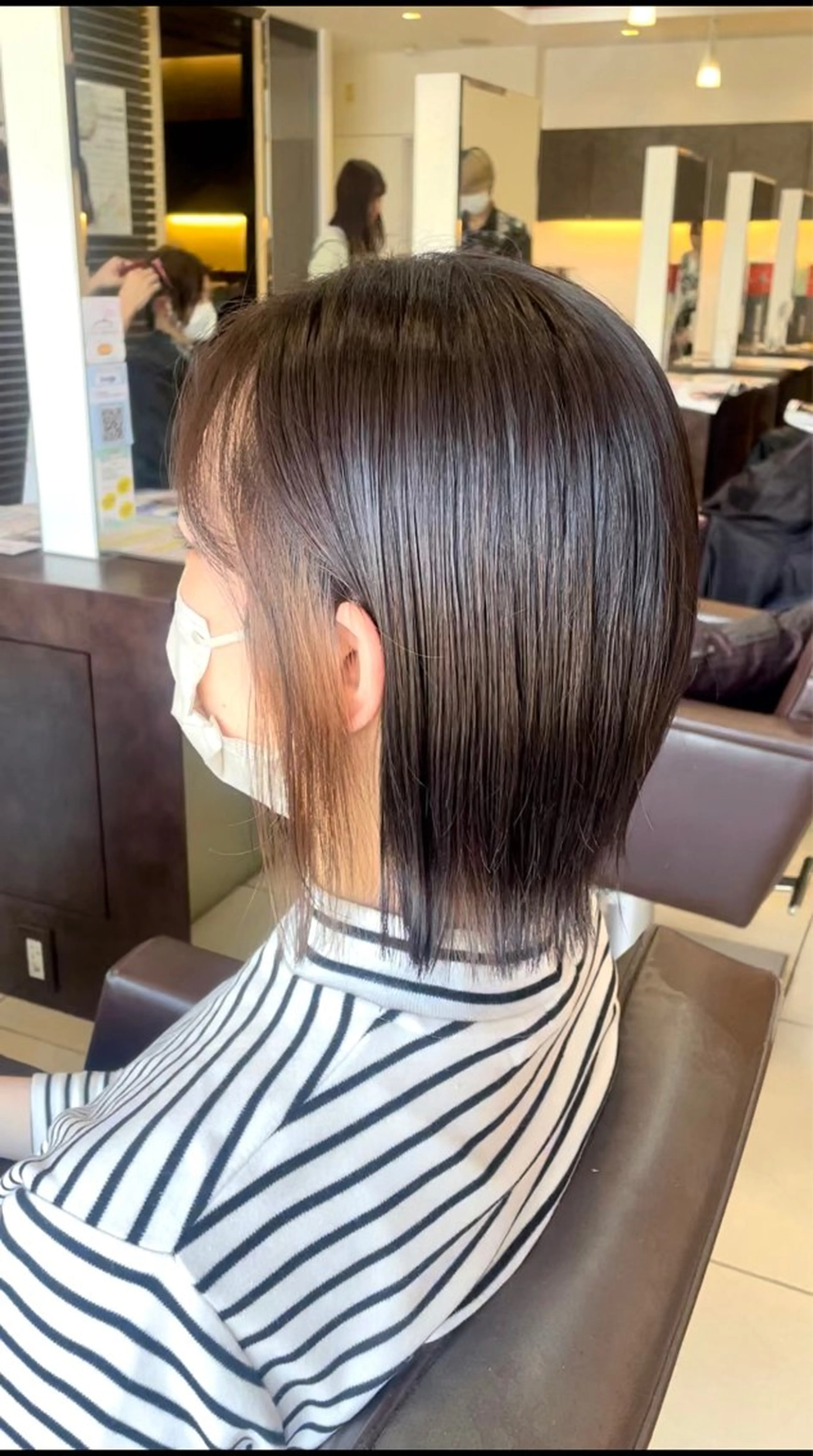 セミロング カラー カット ヘアカラー トリートメント 🍊うる艶暖色カラー ボブ🍓マツパまゆかのヘアスタイル