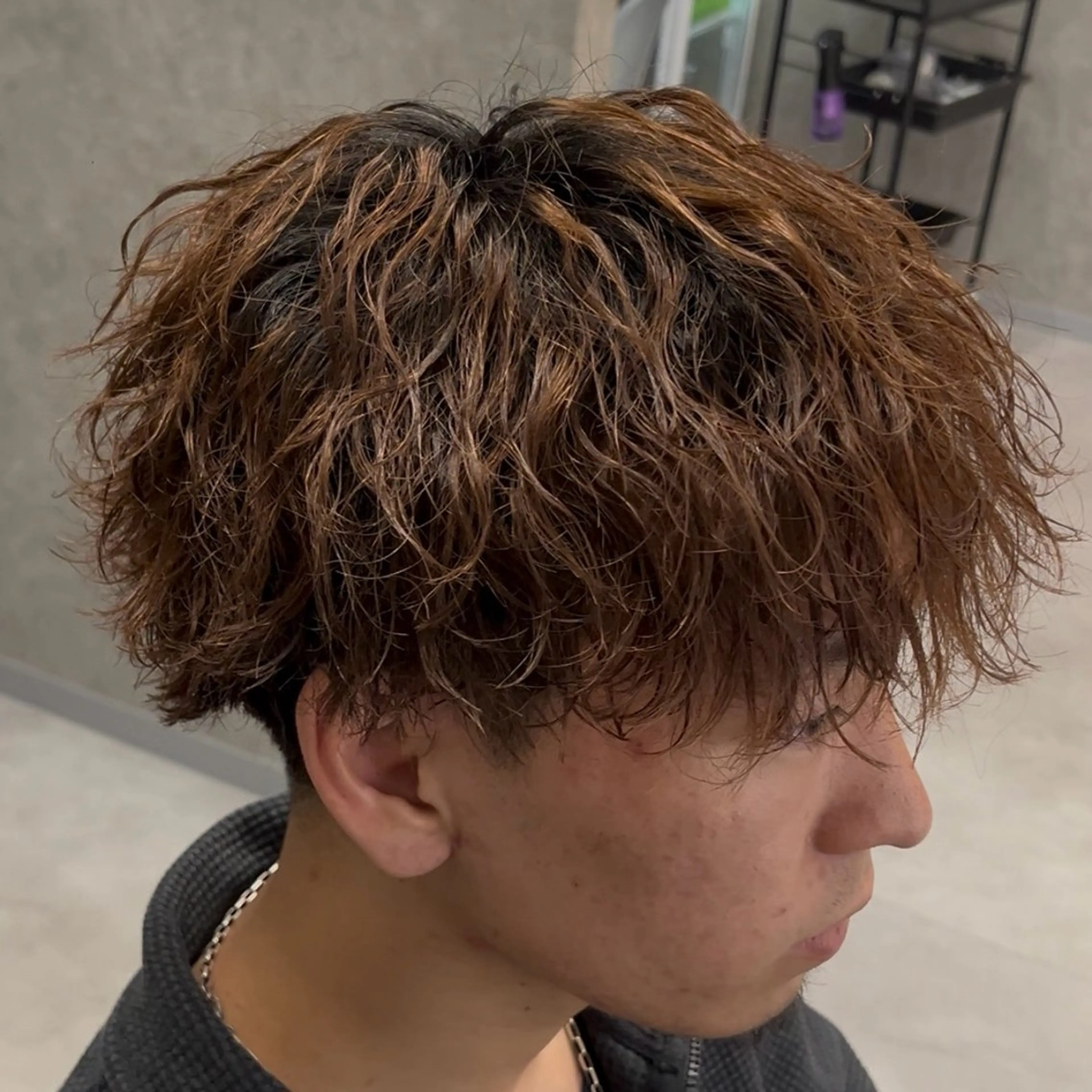 ショート パーマ ヘアアレンジ メンズ 波巻きパーマ カット パーマ 札幌メンズ特化/ RIKUのヘアスタイル