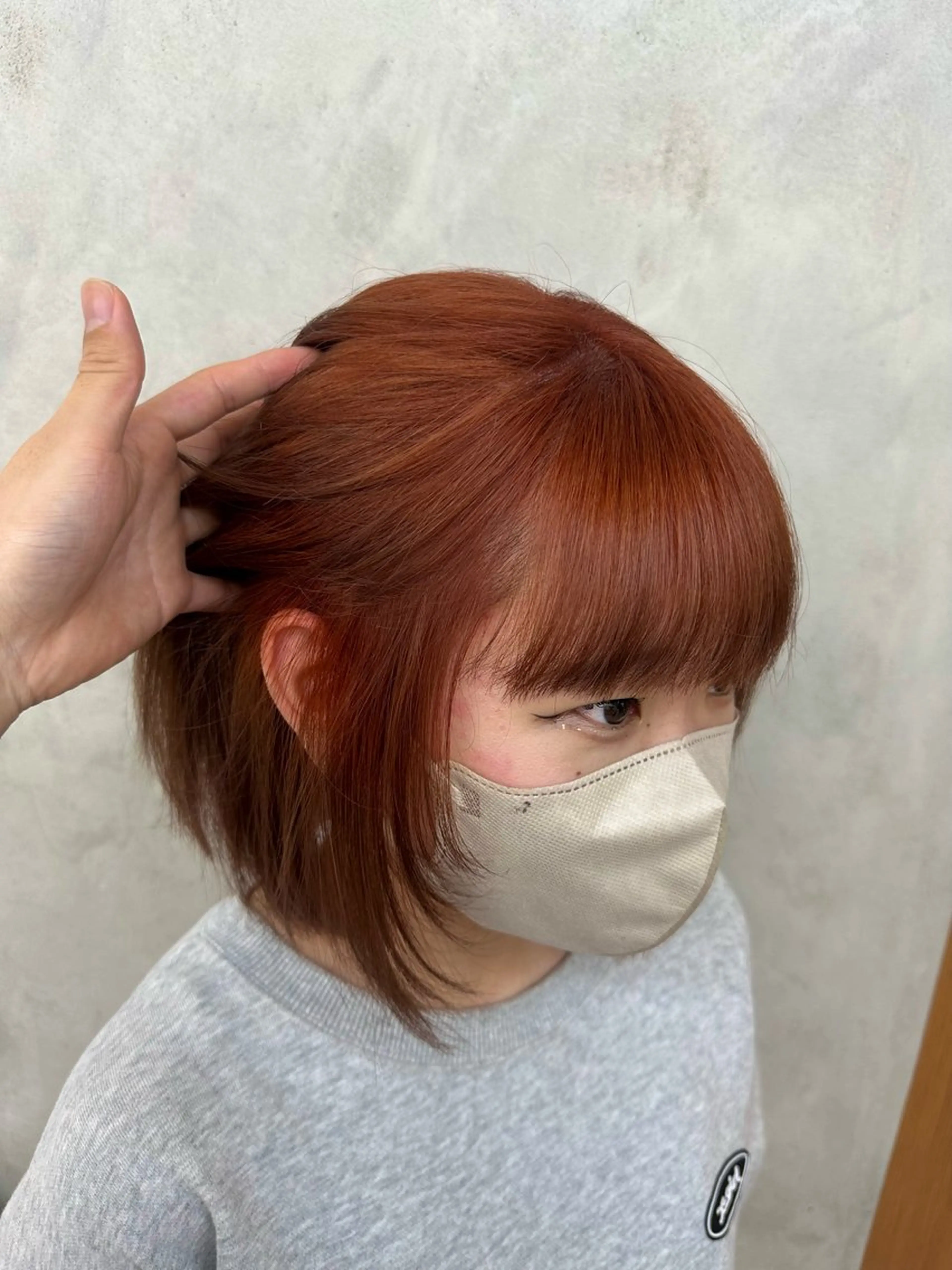 カラー ブリーチ ブラウンカラー オレンジ 佐古 遼太のヘアスタイル