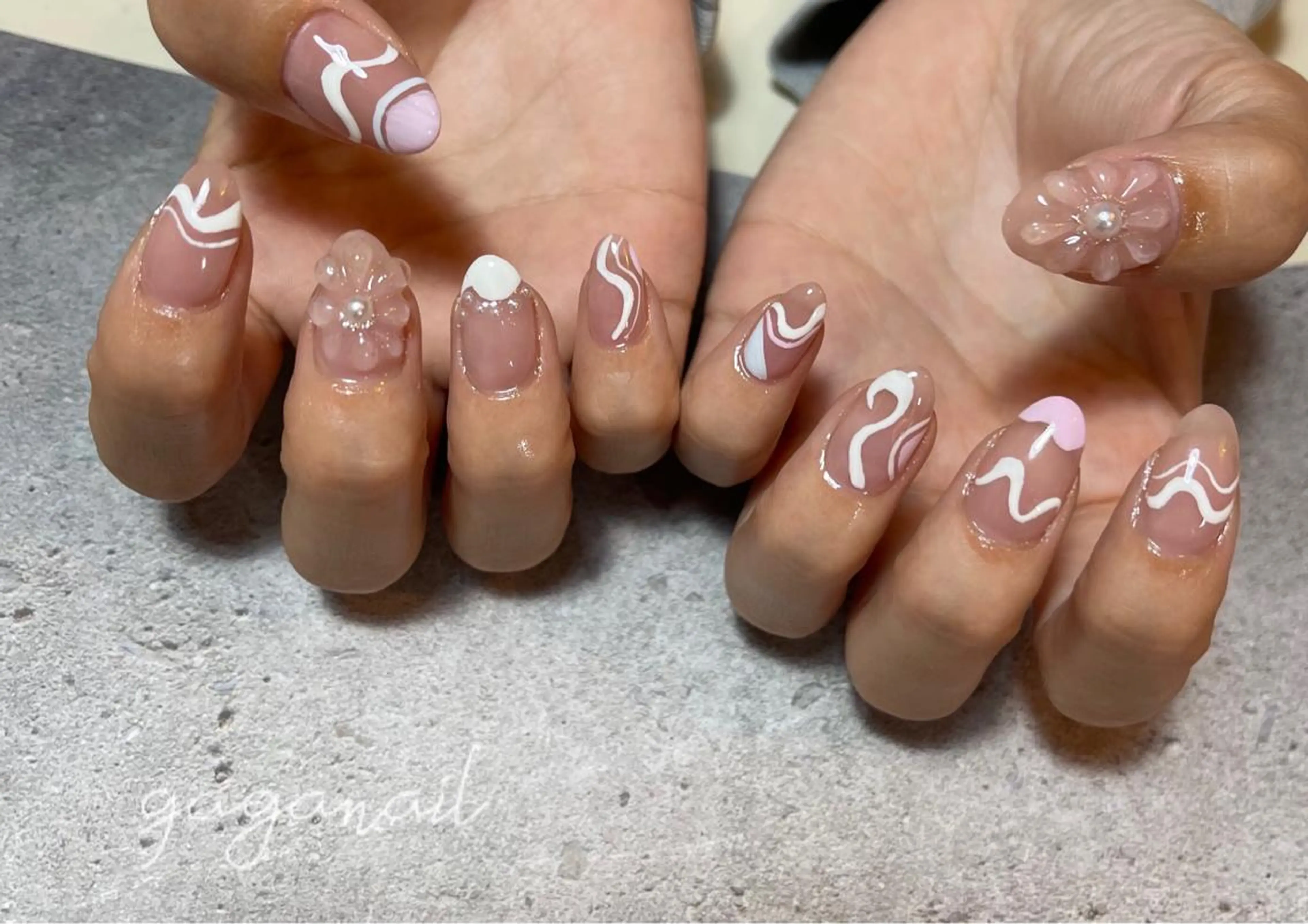 ネイル 持ち込み ぷっくりネイル nailsalon gagaのネイルデザイン