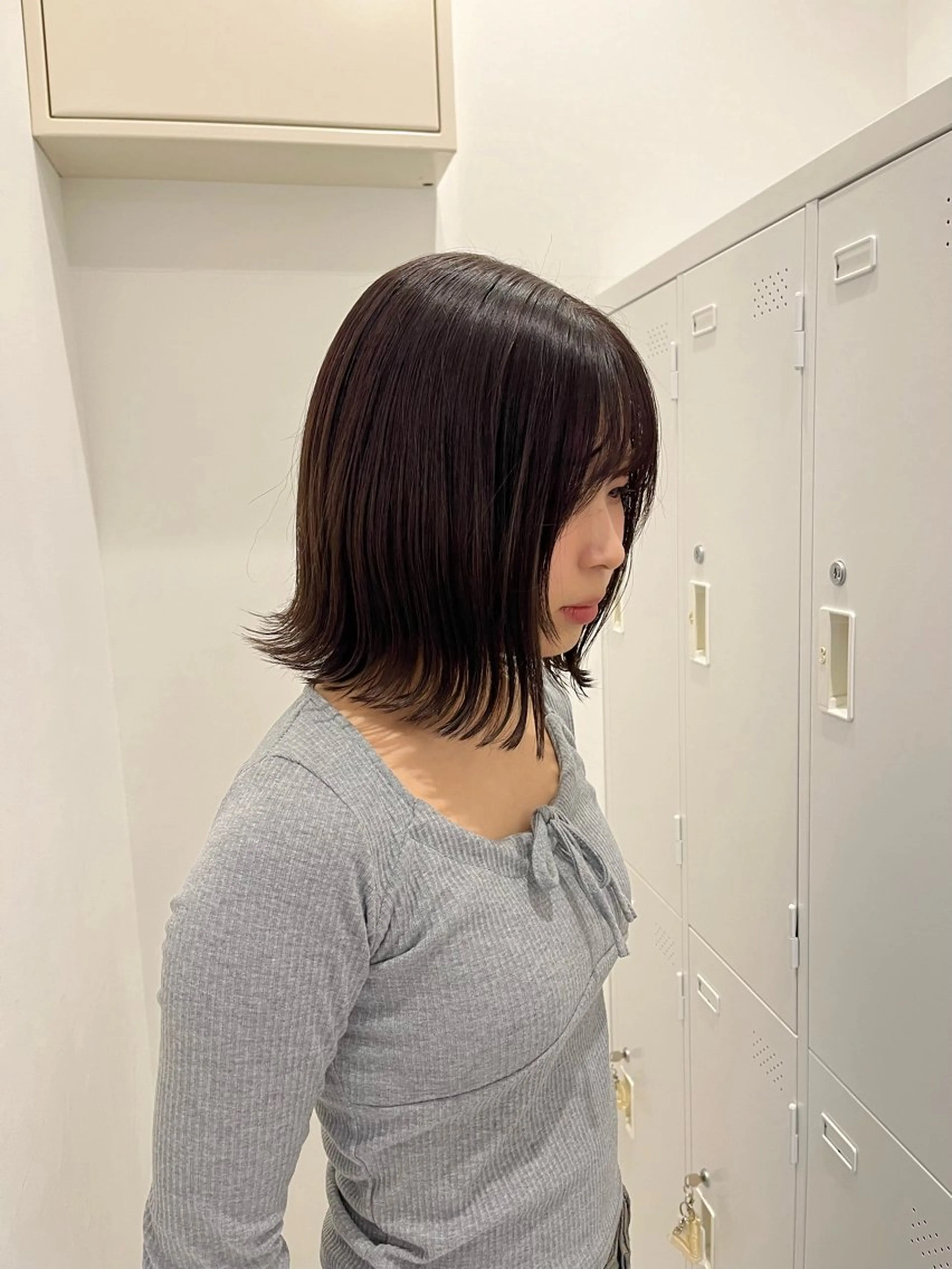 ミディアム カラー ブリーチ ブラウンカラー ココアブラウン ブリーチなしカラー ヘアカラー sena⌇ボブ ⌇透明感カラー🦙♡のヘアスタイル