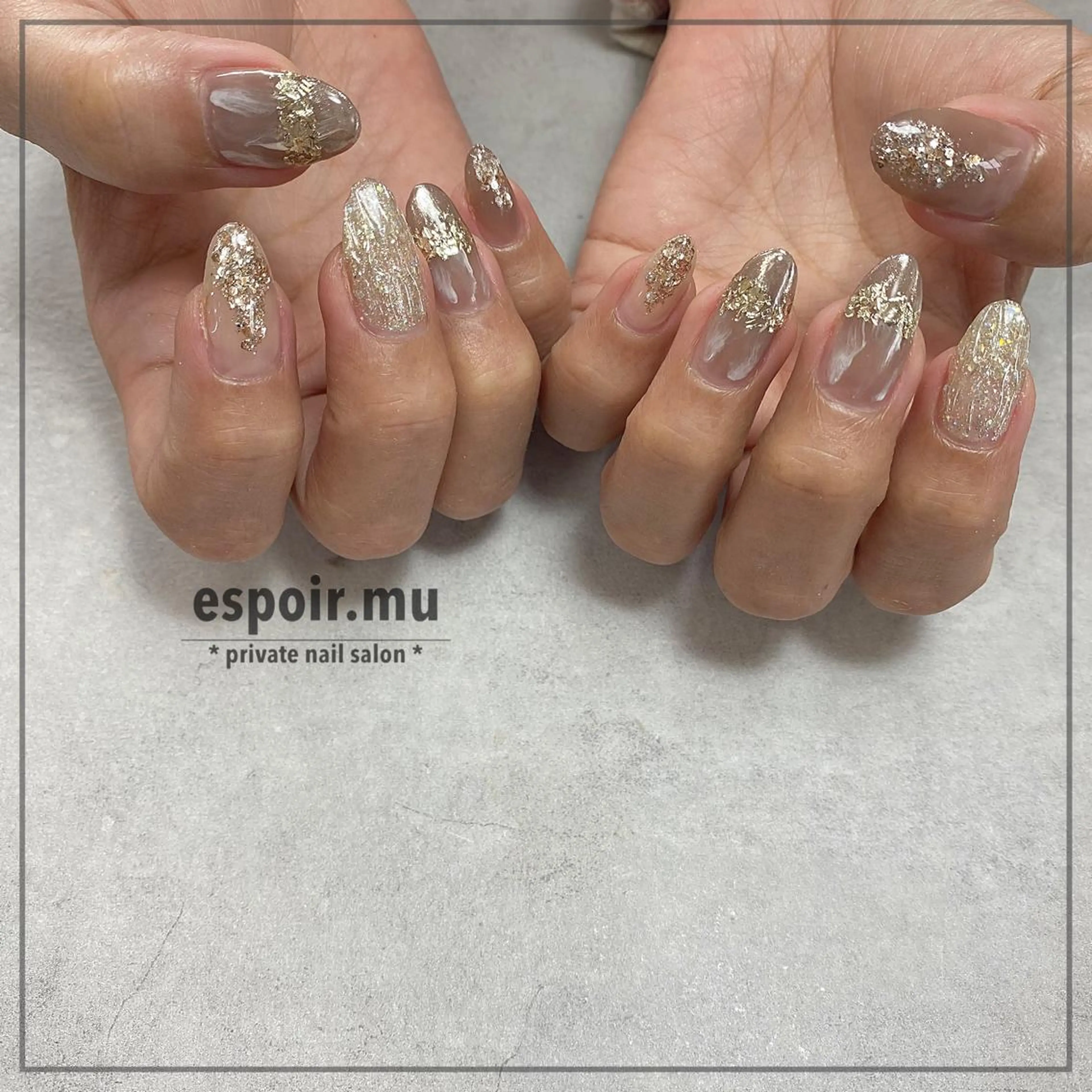 ロング ネイル espoir. muのネイルデザイン
