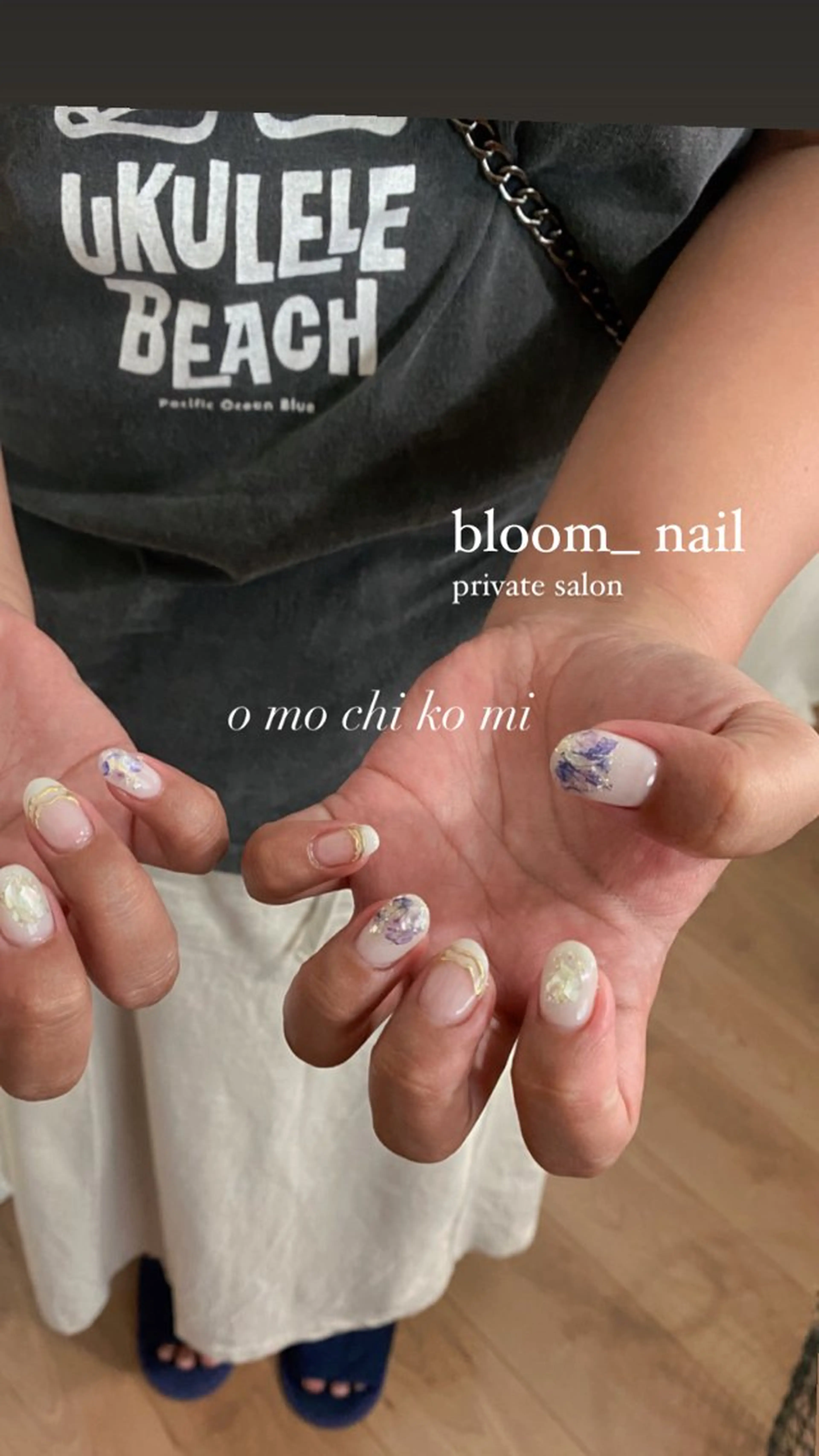 ネイル フレンチネイル ミラーネイル シンプルネイル ホワイト ハンドネイル ハンドケア bloom_ nailのネイルデザイン