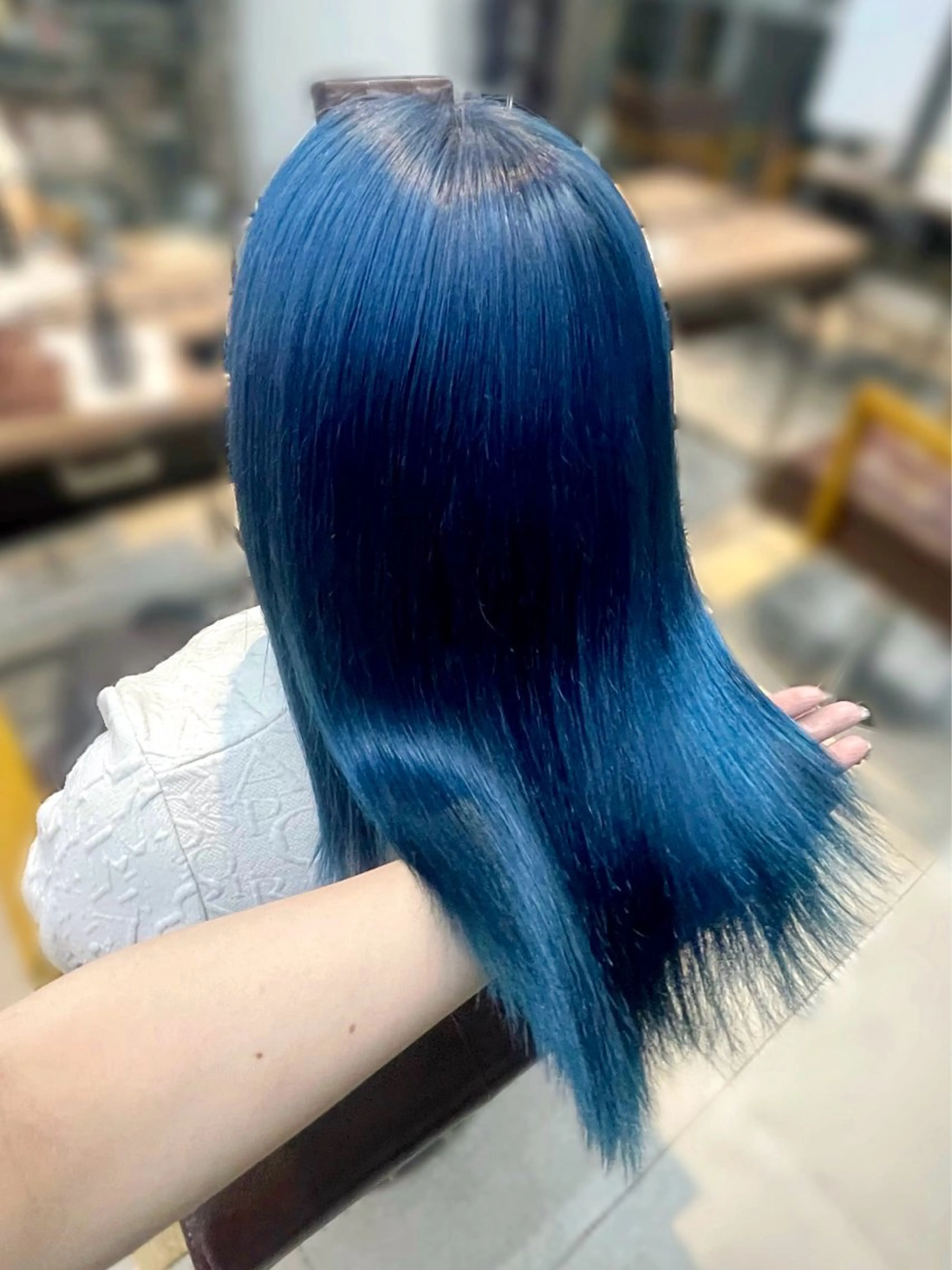 ロング カラー ブルーカラー カット ヘアカラー トリートメント レイヤー/髪質改善カ ラ-🤍津田奈々美‎のヘアスタイル
