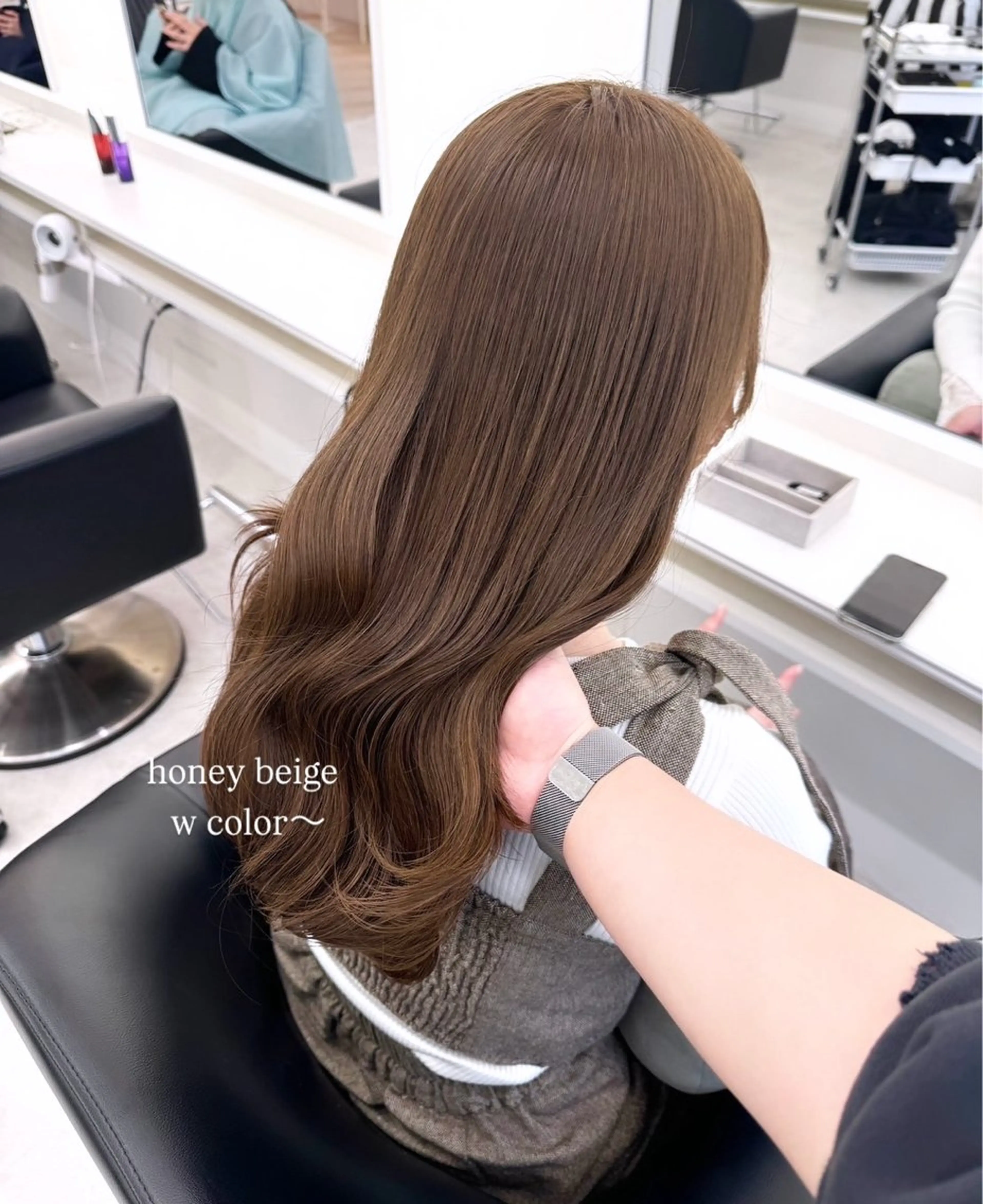 ミディアム カラー ベージュカラー ブリーチ ダブルカラー ブリーチなしカラー ヘアカラー Parve Mix/ 平 奈果🎀のヘアスタイル