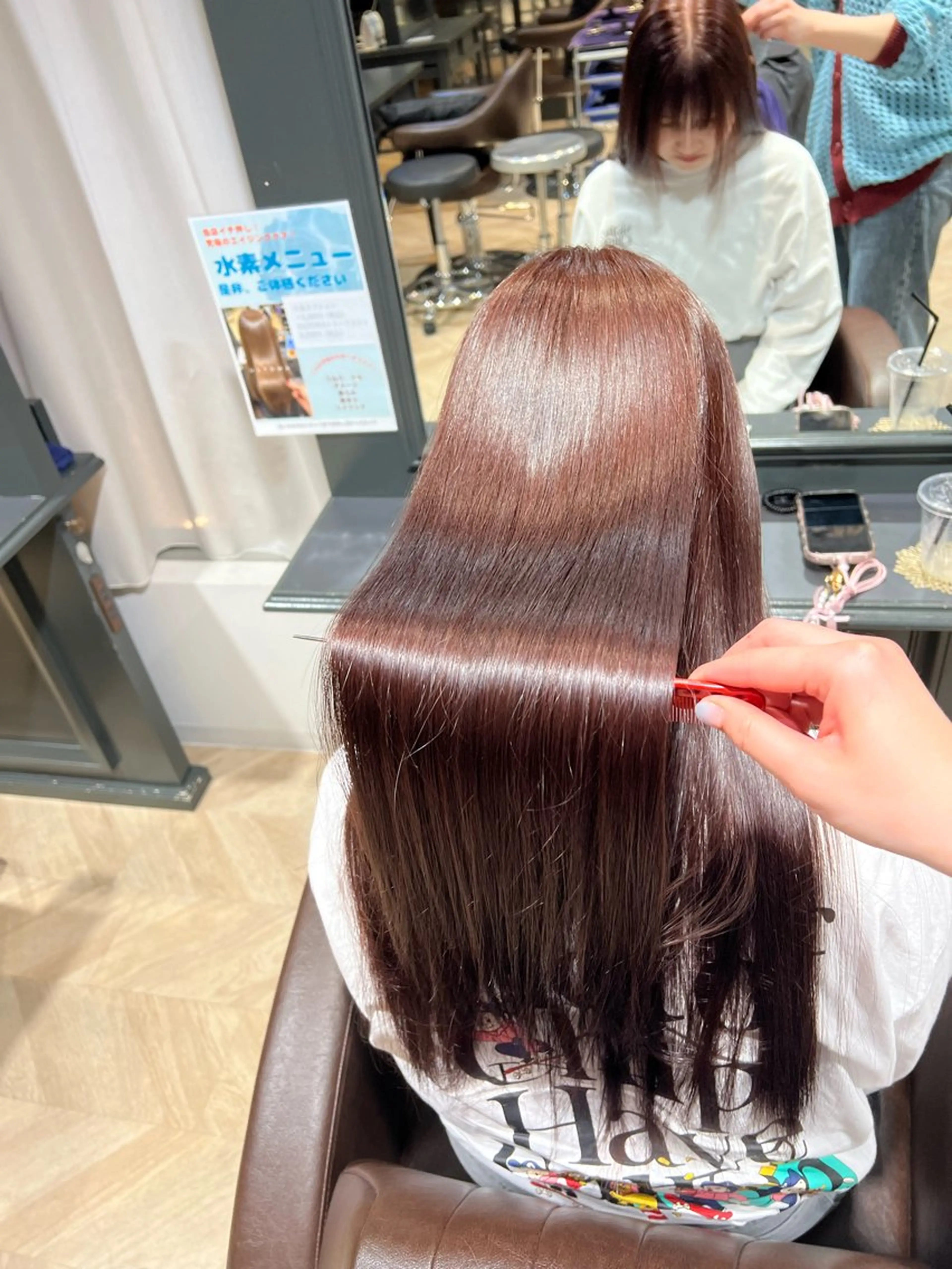 ロング カラー 縮毛矯正 ヘアカラー 縮毛矯正 たんげ なるみ ┆Jr.スタイリストのヘアスタイル