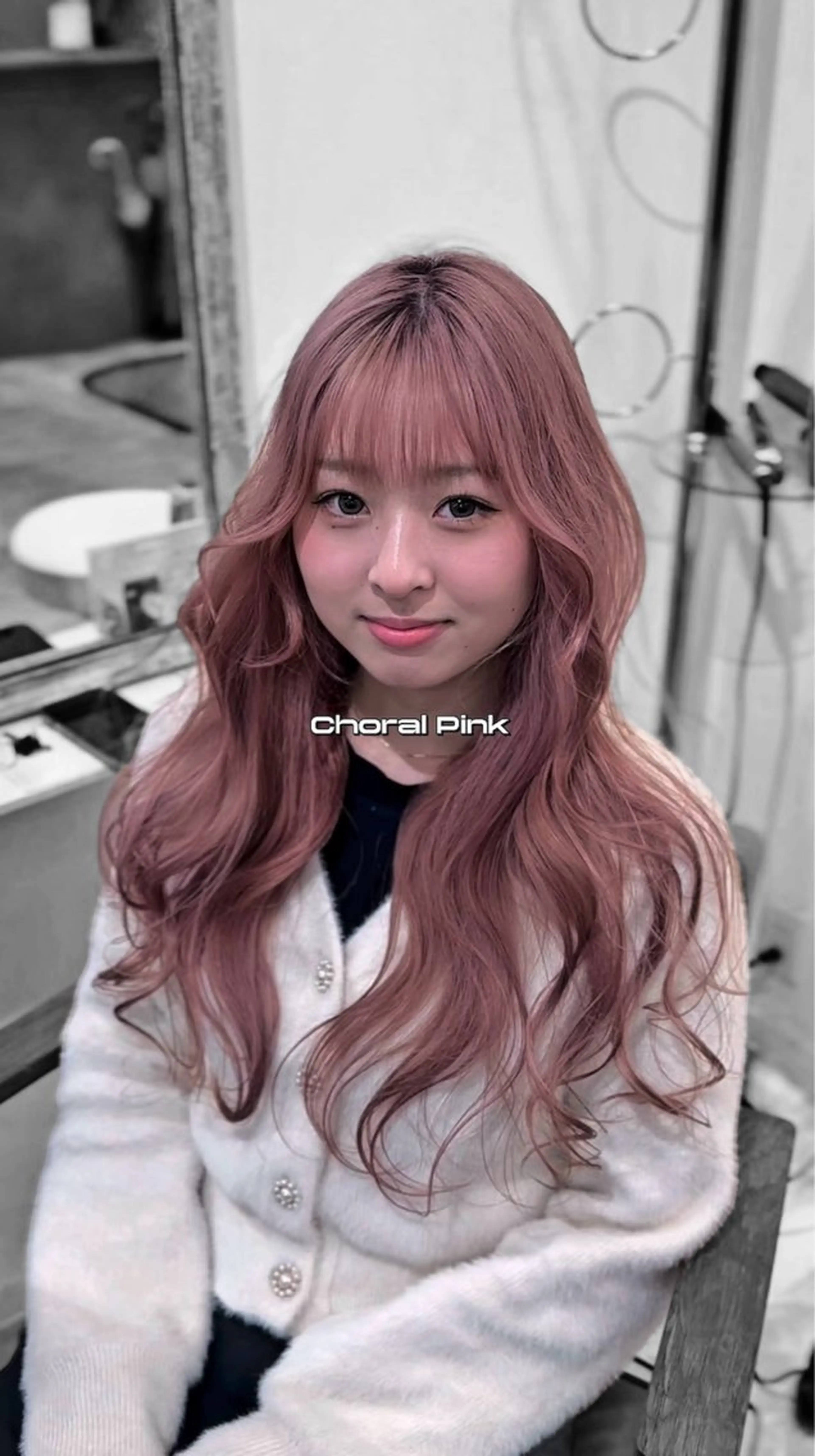 ロング カラー ブリーチ ピンクカラー francesca. uraのヘアスタイル