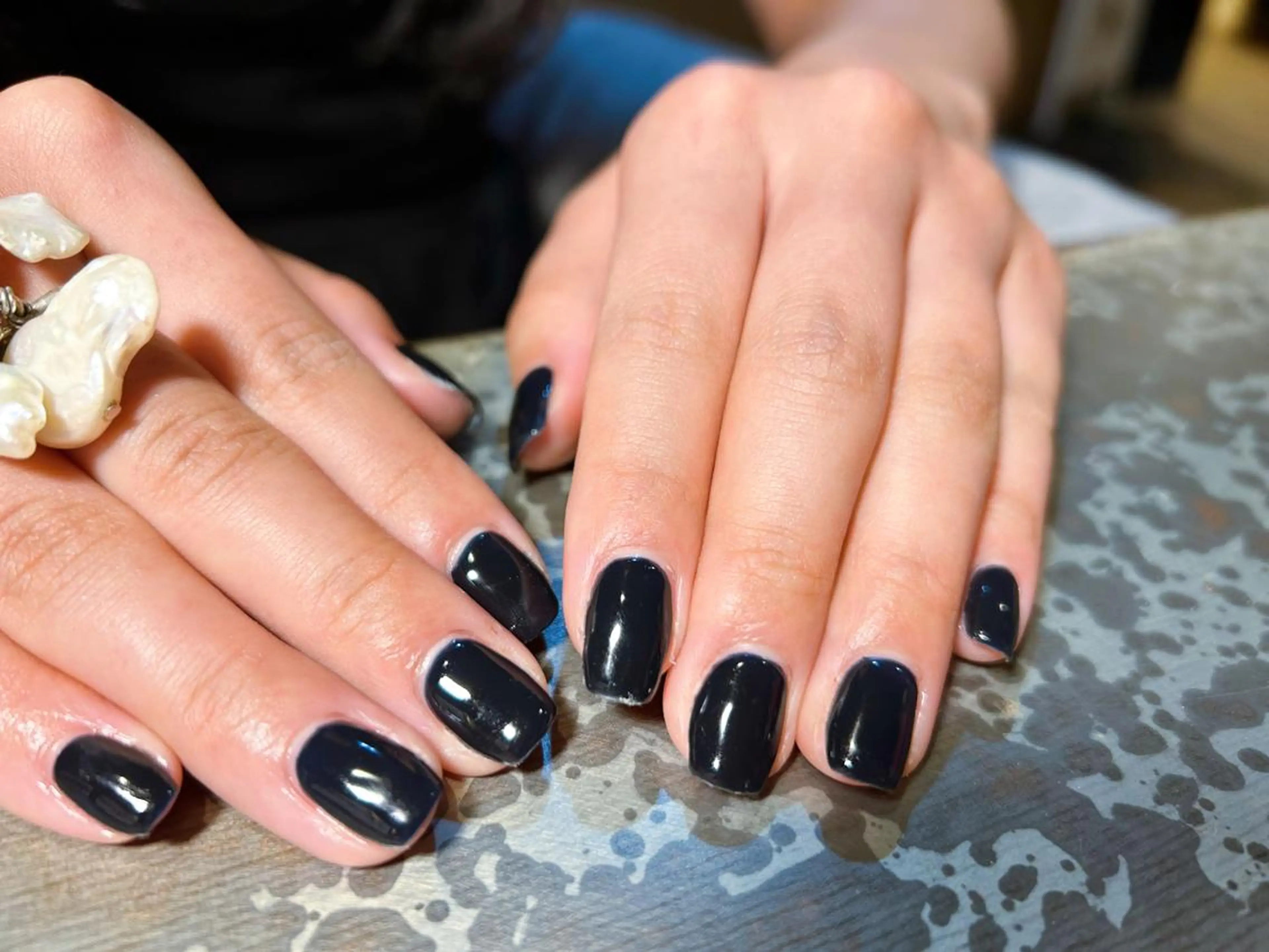 ネイル ネイビー ワンカラーネイル ハンドネイル ハンドケア Ainchi nail所属・＊ misa ＊のネイルデザイン