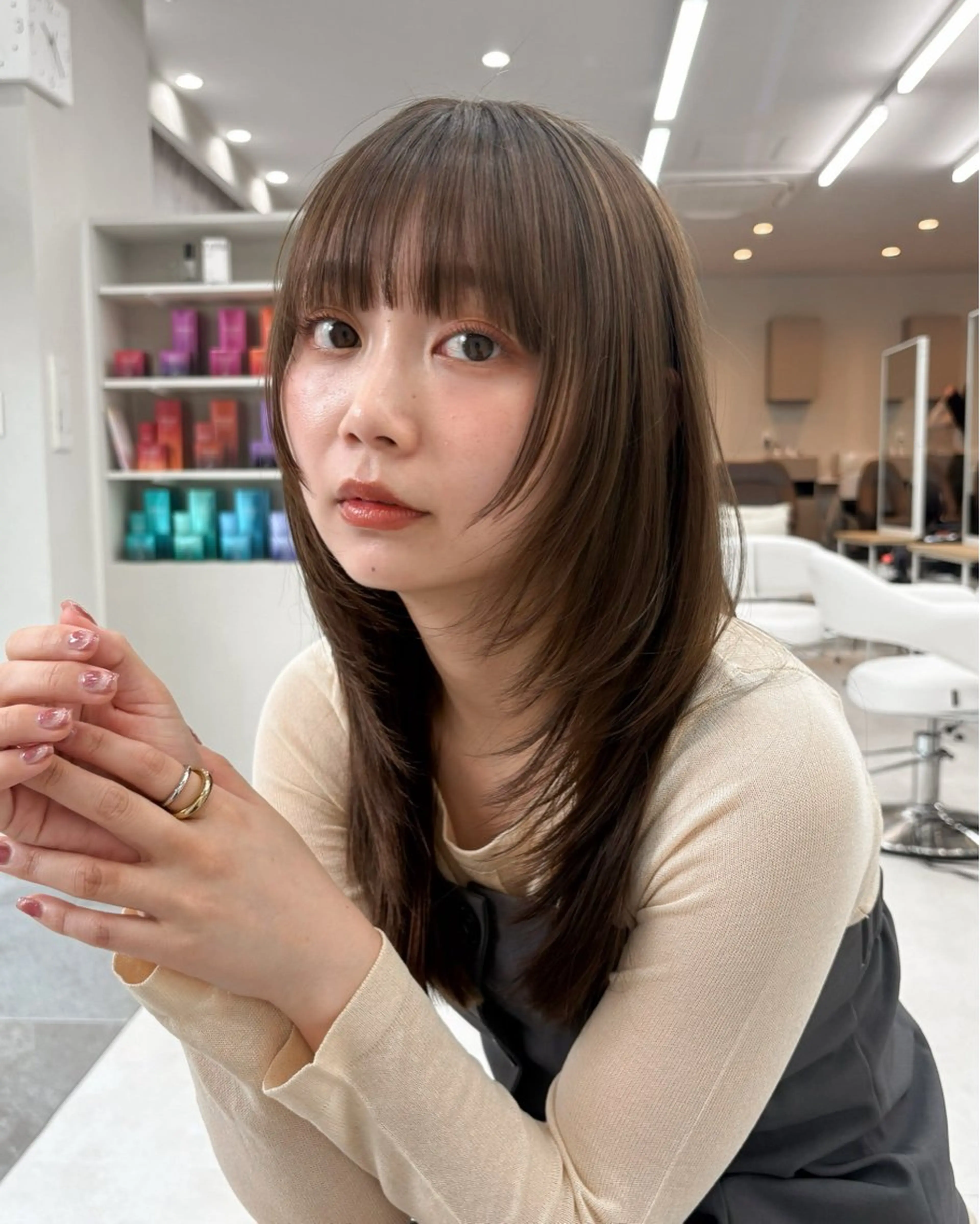 セミロング カット ヘアカラー 後藤 愛美/ショートヘアのヘアスタイル