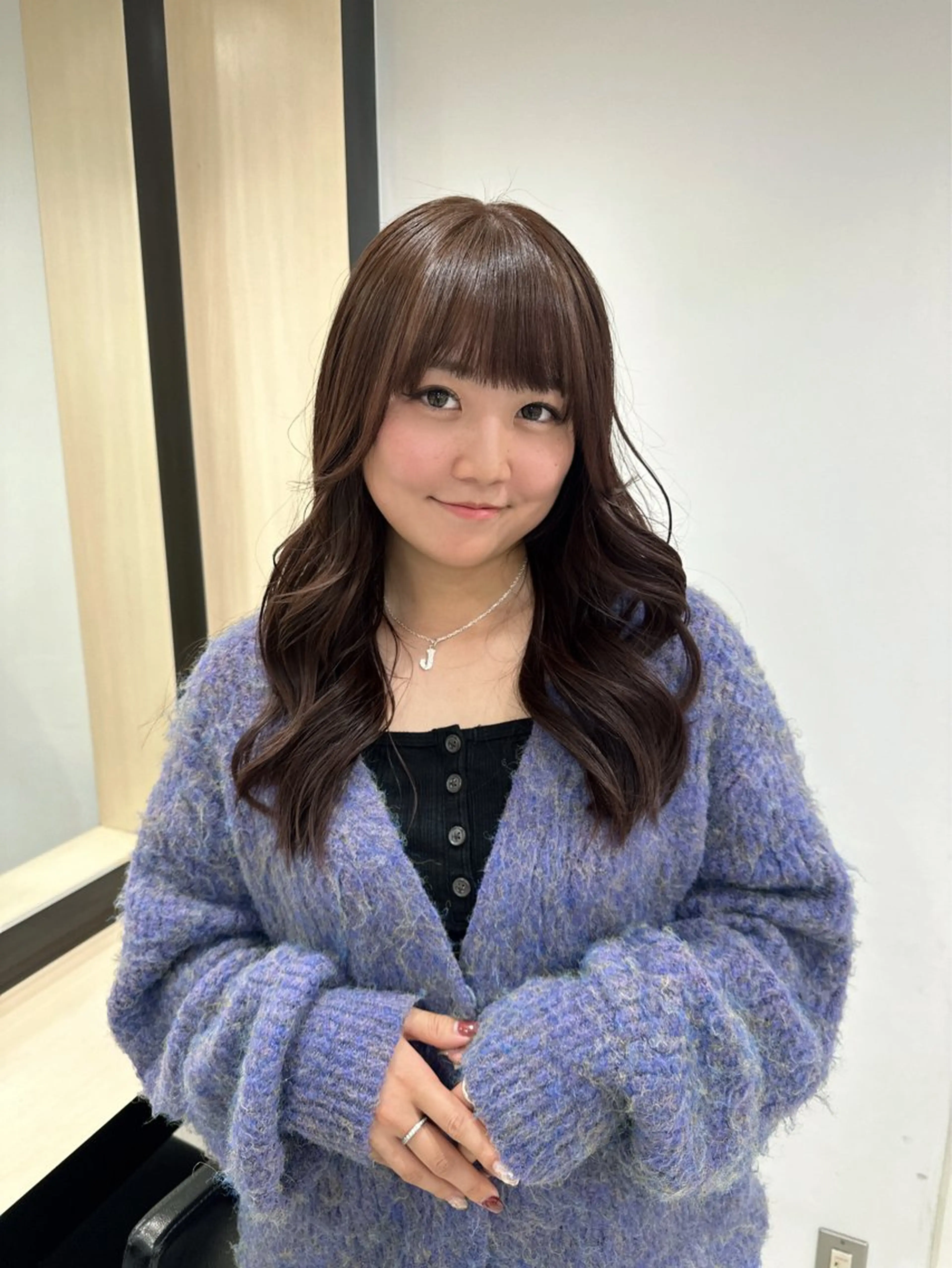 ロング カラー パープルカラー ヘアカラー トリートメント クロスパーマ/うる艶 カラー/Kurumiのヘアスタイル