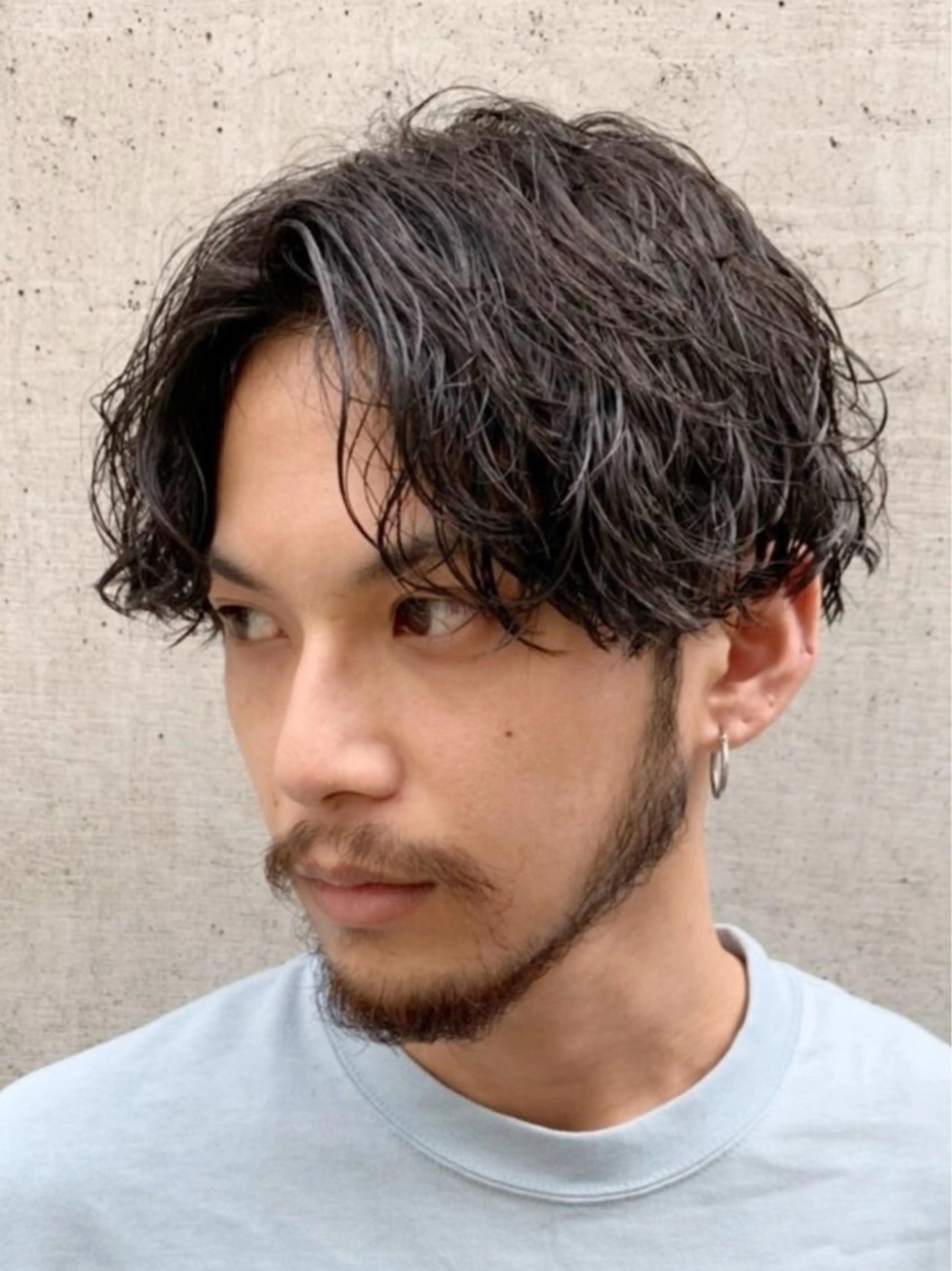 ショート カラー パーマ メンズ キッズ メンズパーマ 波巻きパーマ メンズパーマ💗 海外風💗haruのヘアスタイル