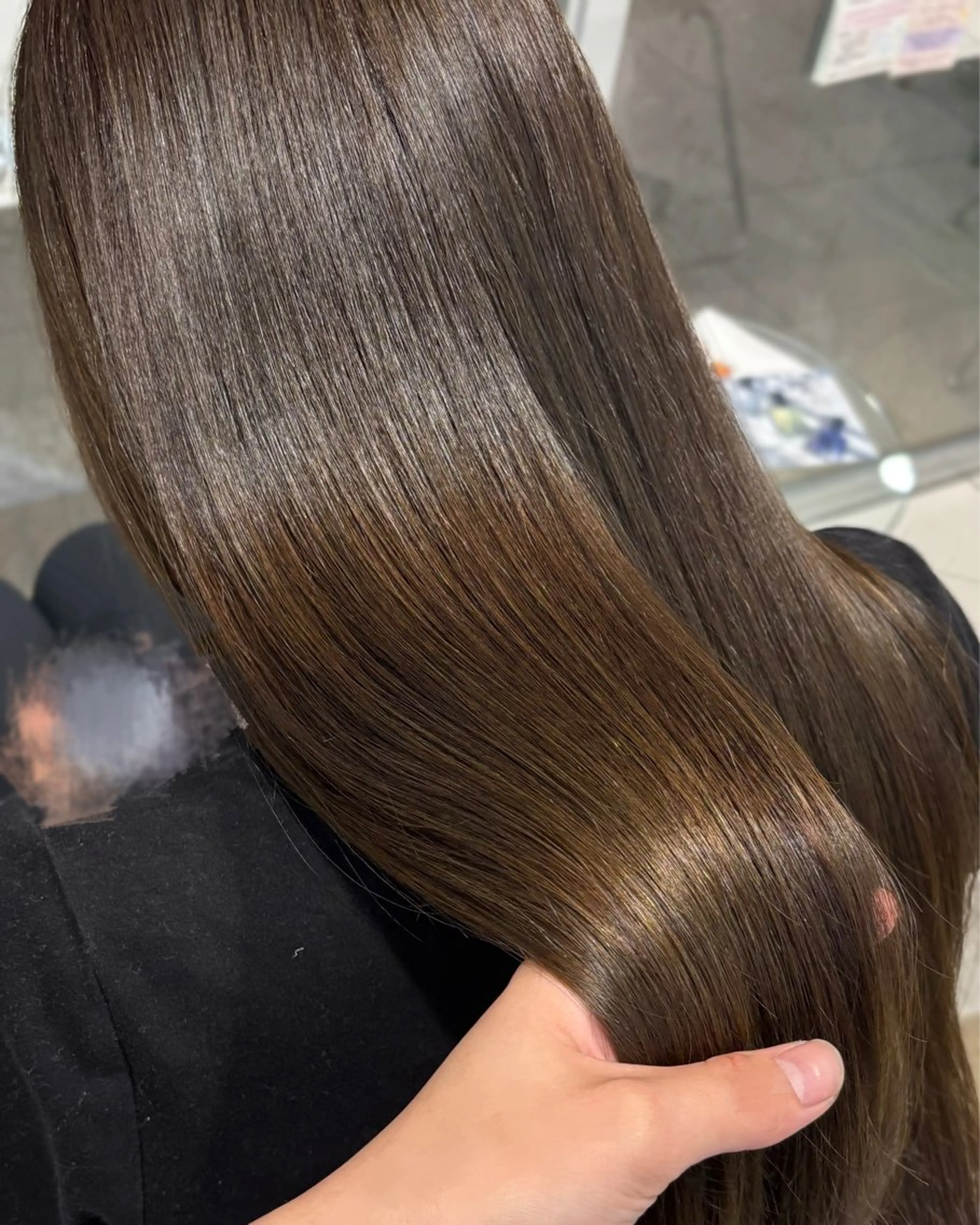 セミロング カラー 髪質改善 トリートメント ヘアカラー トリートメント 透明感カラー/ 縮毛矯正/咲希のヘアスタイル