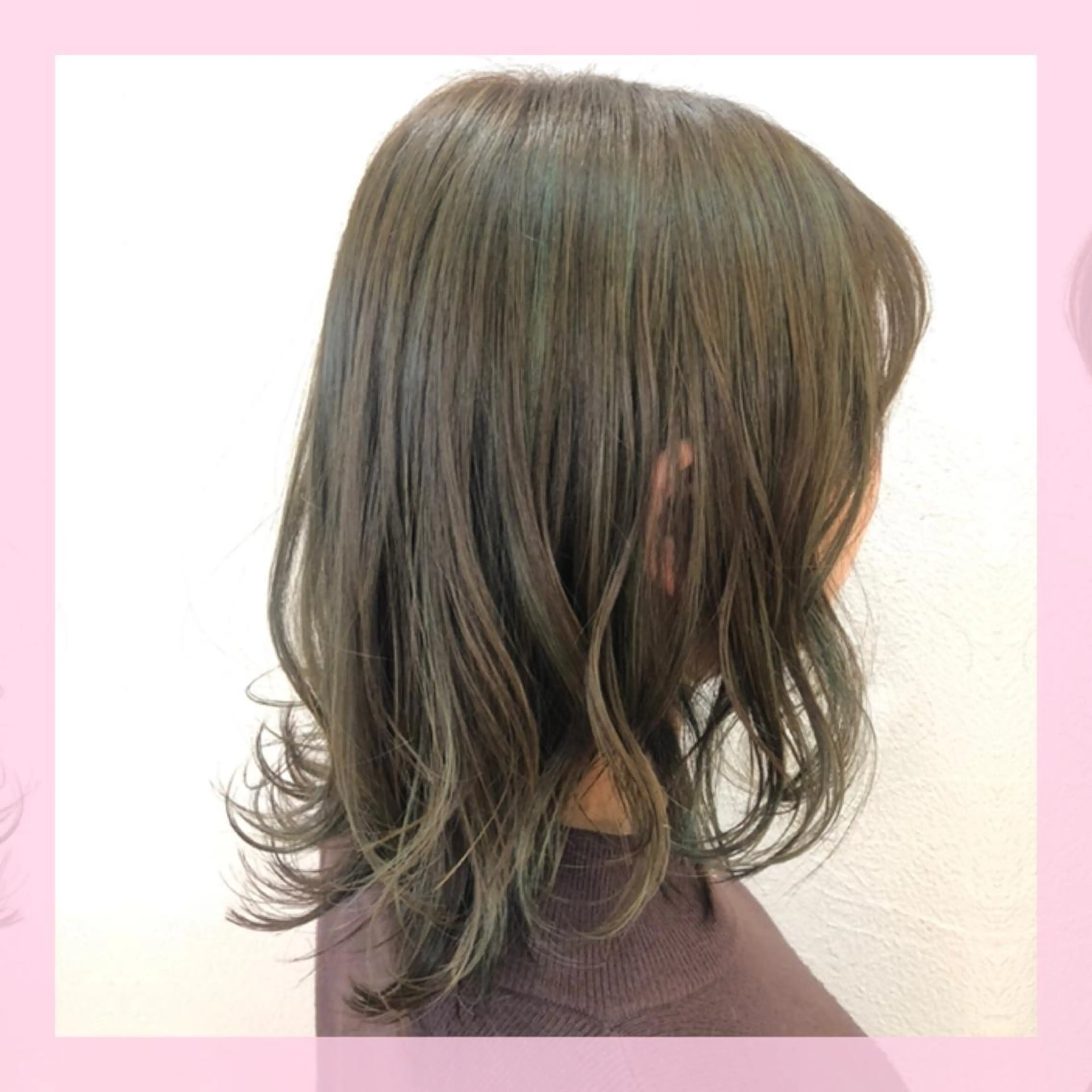 ミディアム カラー ベージュカラー オリーブベージュ カット ヘアカラー plum.所属・🍒前川 🍒のヘアスタイル