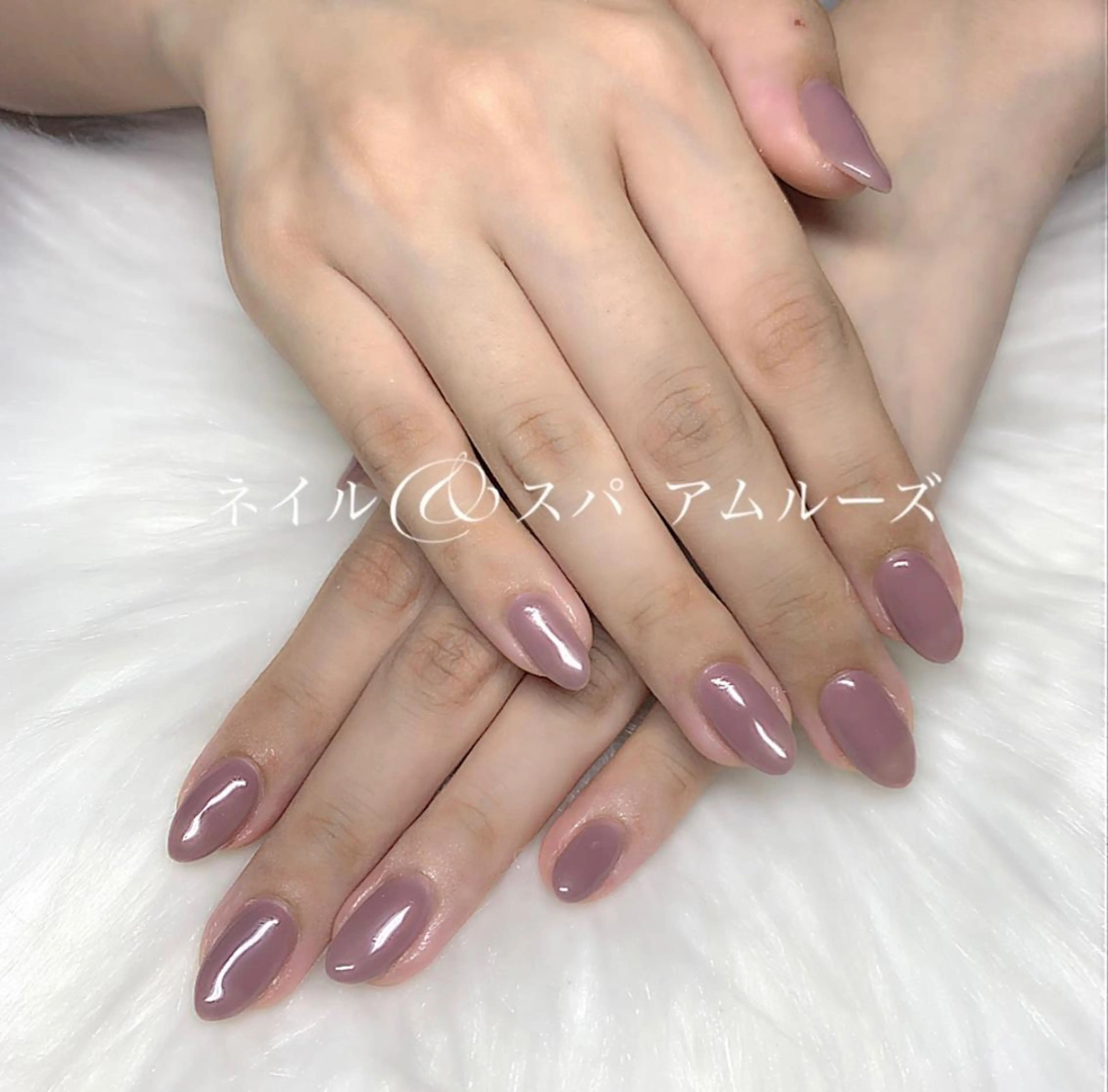ネイル オフィスネイル ワンカラーネイル ピンク パープル シンプルネイル Amoureuse KARENのネイルデザイン