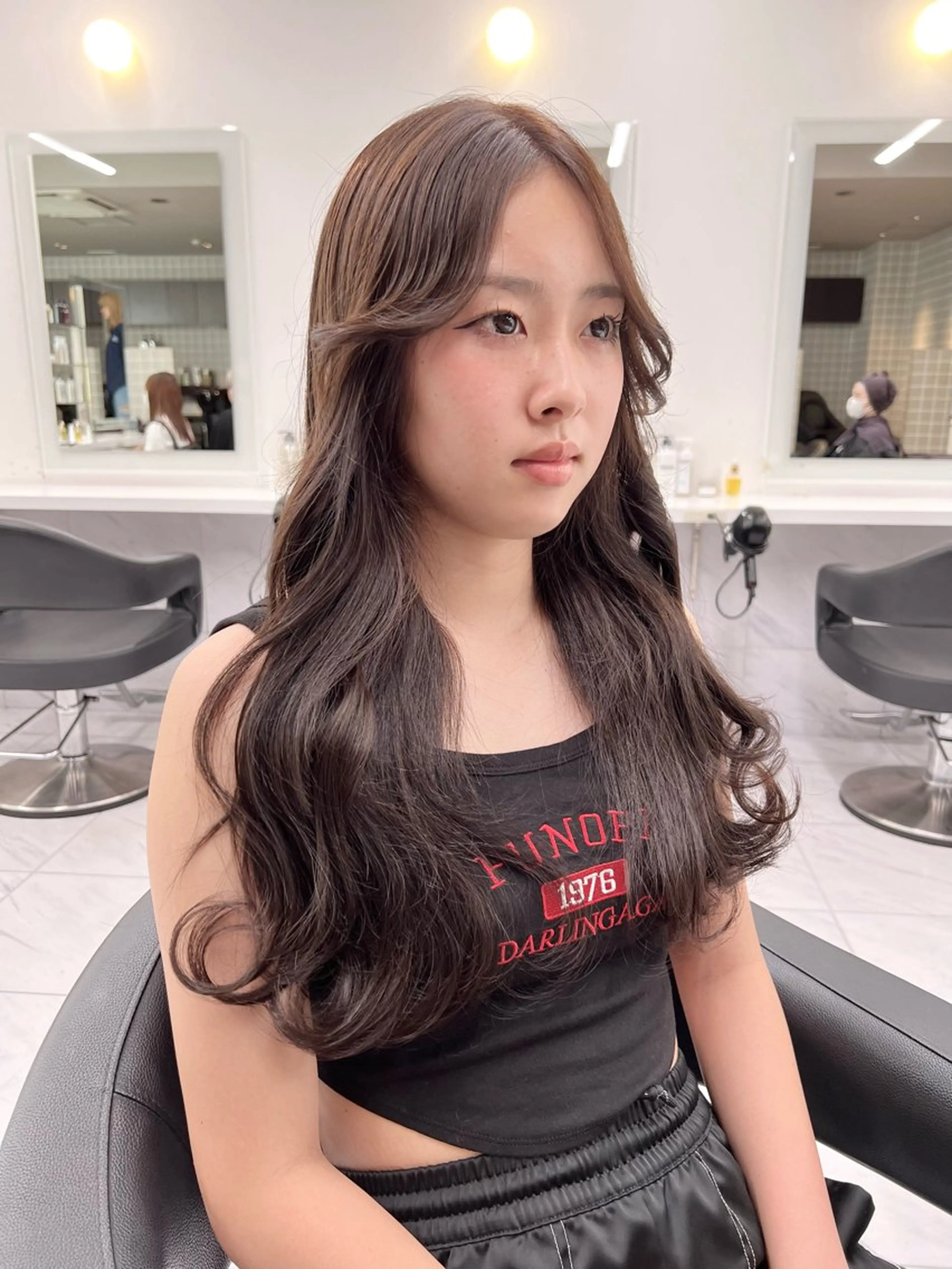 ロング カラー パーマ ヘアアレンジ メンズ キッズ カット ヘアカラー トリートメント ヘッドスパ ヘアセット 上品＆韓国風 🥀海心🥀のヘアスタイル