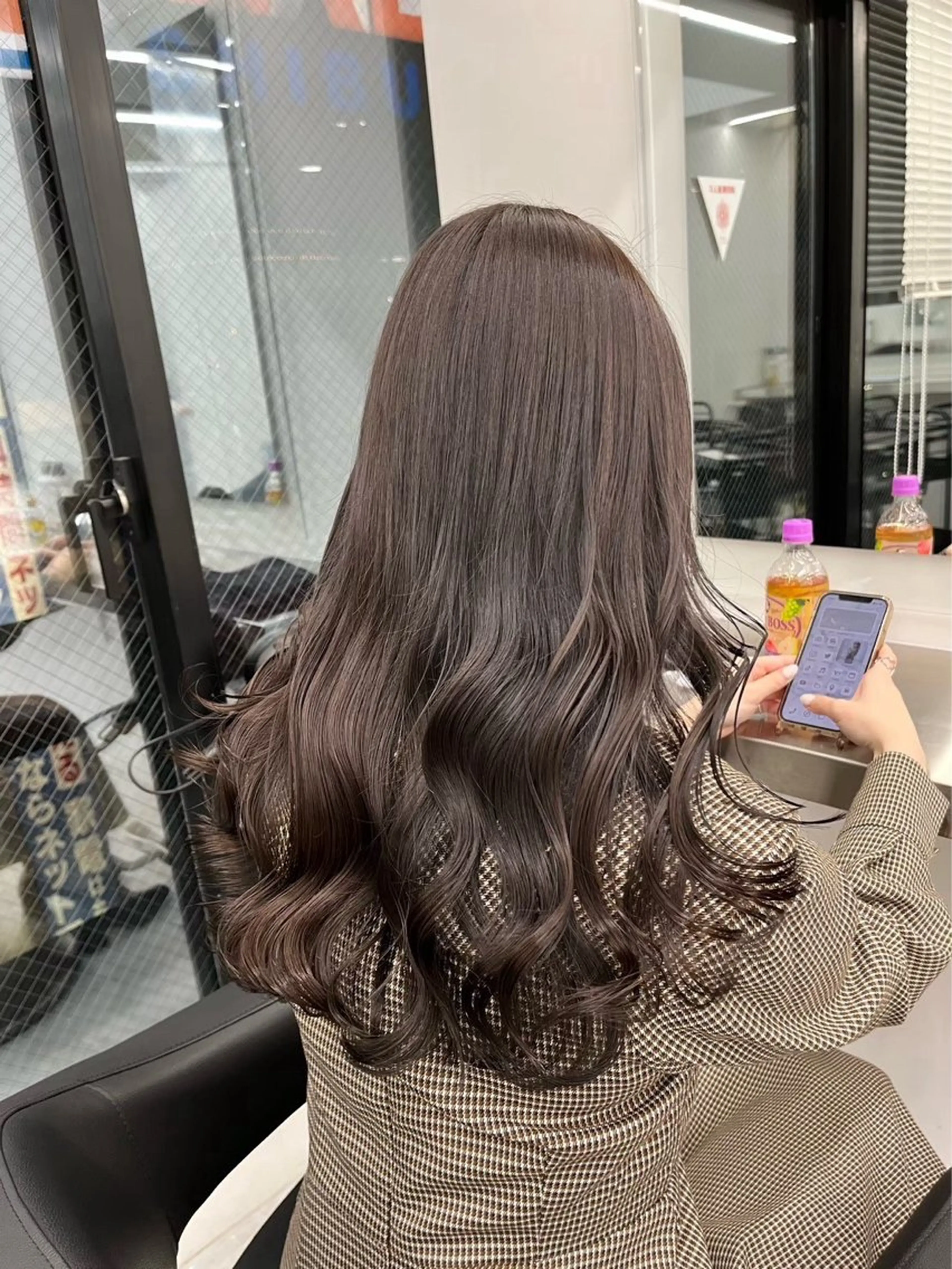 セミロング カラー ヘアアレンジ カット ヘアカラー トリートメント ヘッドスパ ヘアセット 透明感ラベンダー💗 SHOのヘアスタイル