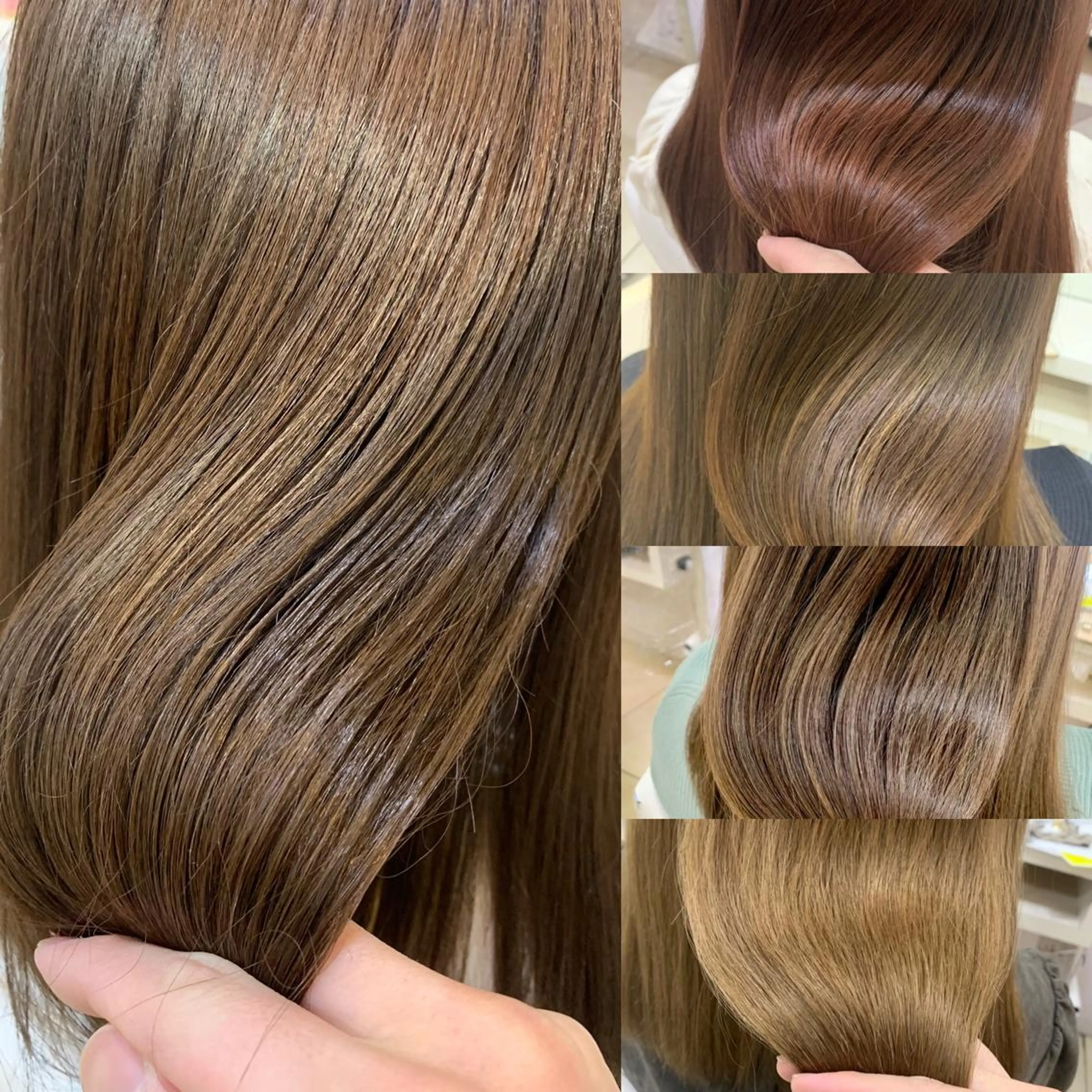 セミロング カラー トリートメント コテ巻き風パーマ/ クロスパーマ/久岡のヘアスタイル