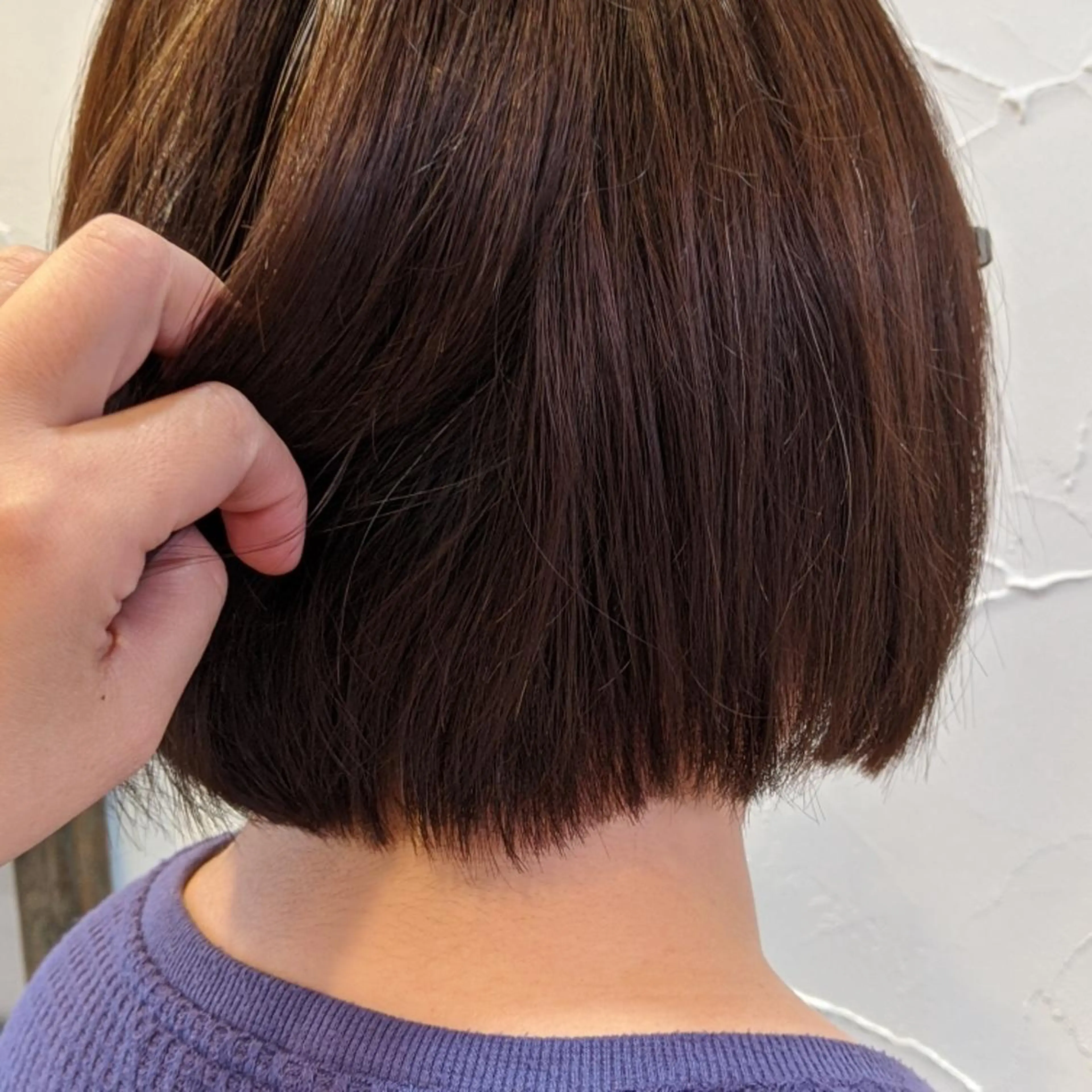 ミディアム 縮毛矯正 髪質改善アンブリーチ 店長みやけななのヘアスタイル