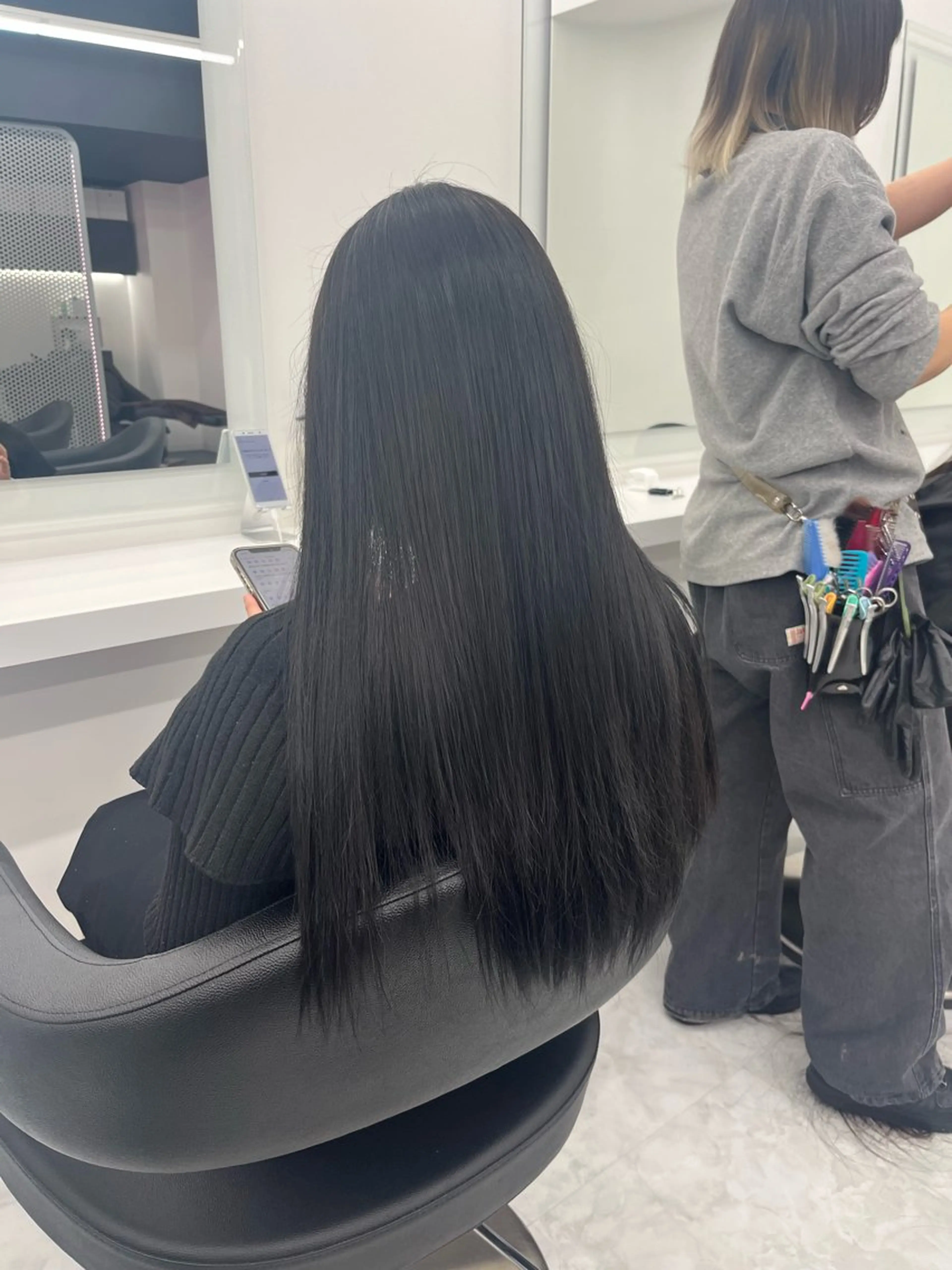 ロング カラー 黒髪 ナチュラルブラック ヘアカラー 💖トレンド夏 カラー💖FUTAのヘアスタイル