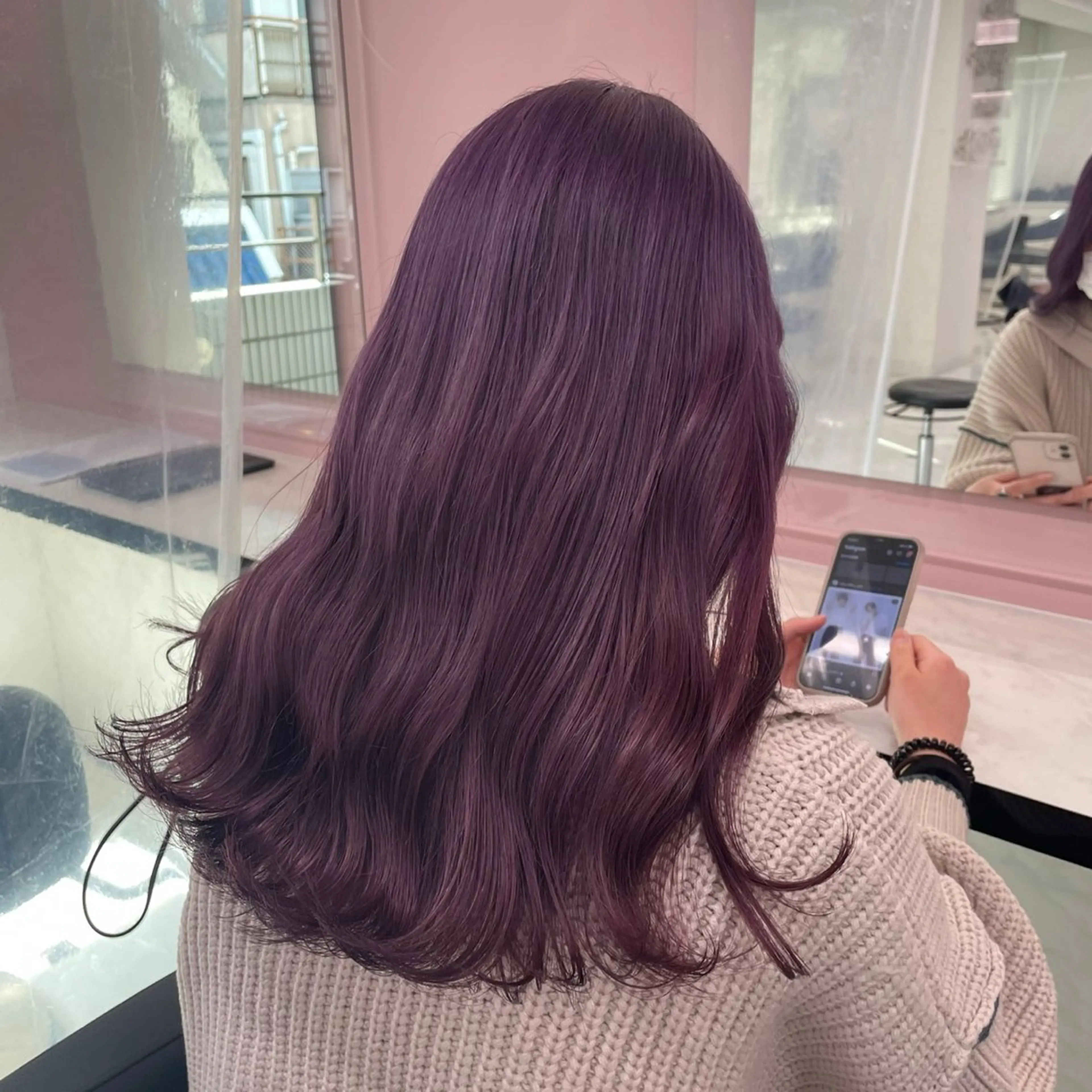 ロング カラー ヘアアレンジ ラベンダーカラー ヘアカラー 上品な透明感カラー 寒色＆暖色ヘア💗のヘアスタイル