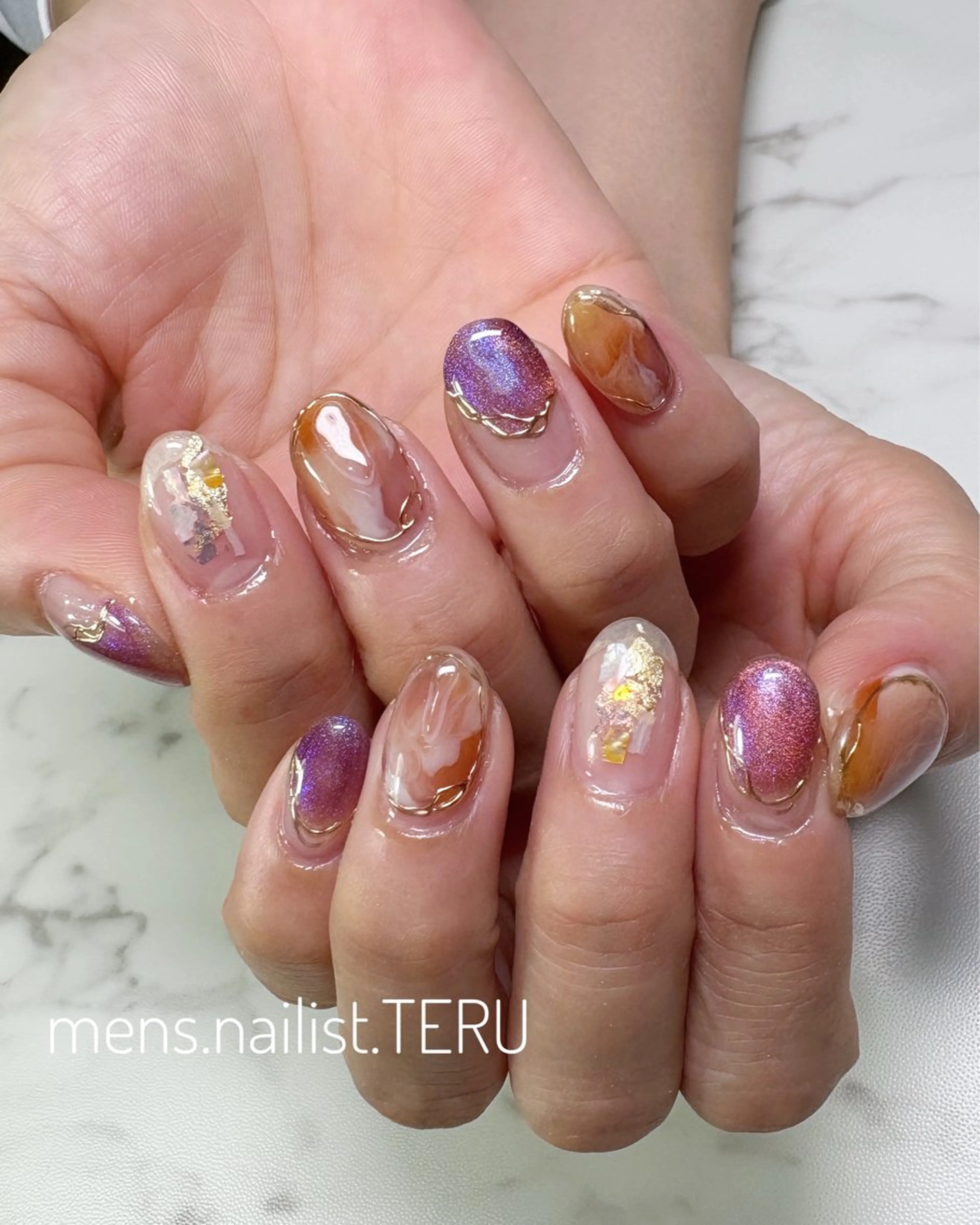 ネイル マグネットネイル メンズネイル nail salon ETERNAL所属・メンズネイリスト TERUのネイルデザイン