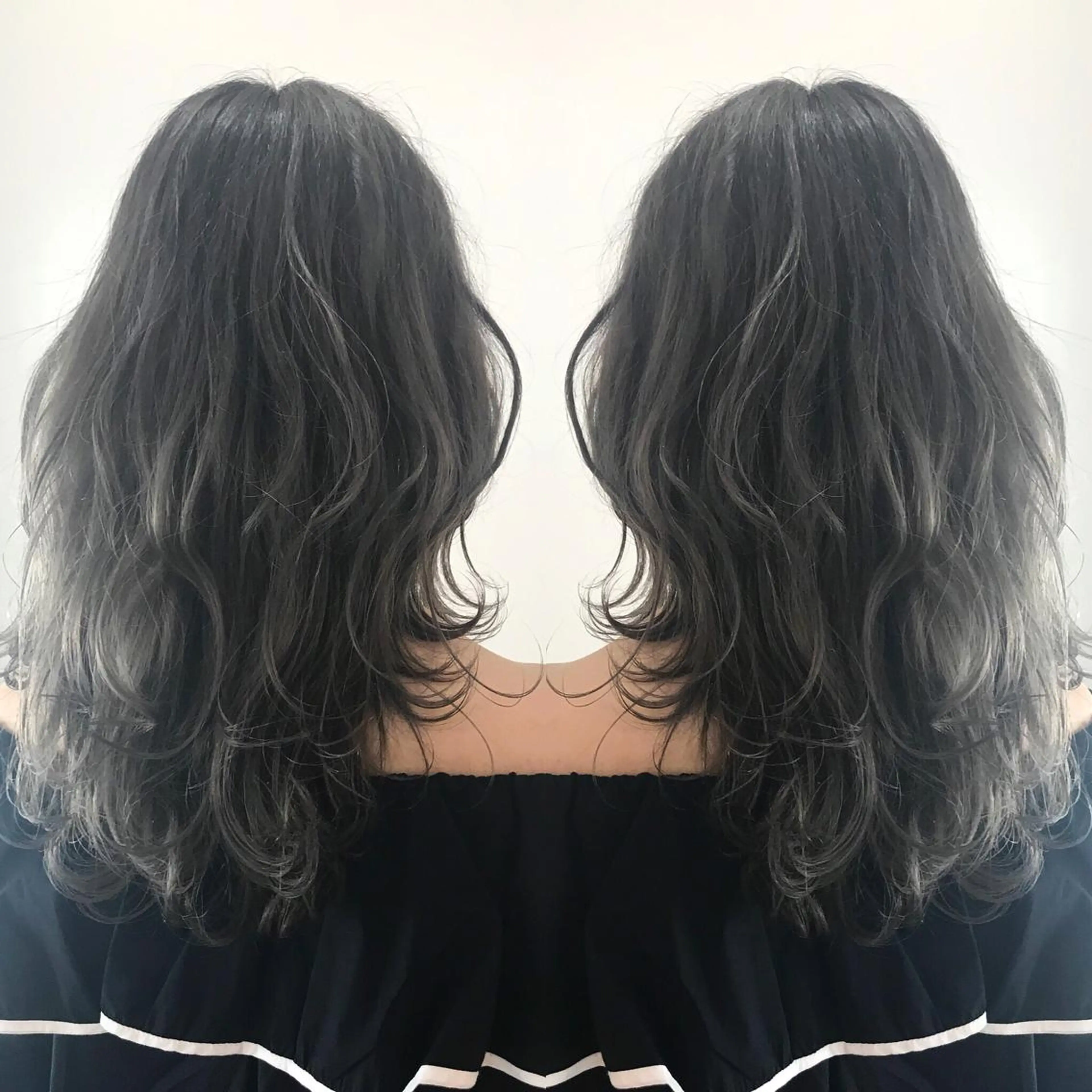 セミロング カラー グラデーションカラー AILEE所属・ウルフカット レイヤーカット上柿のヘアスタイル