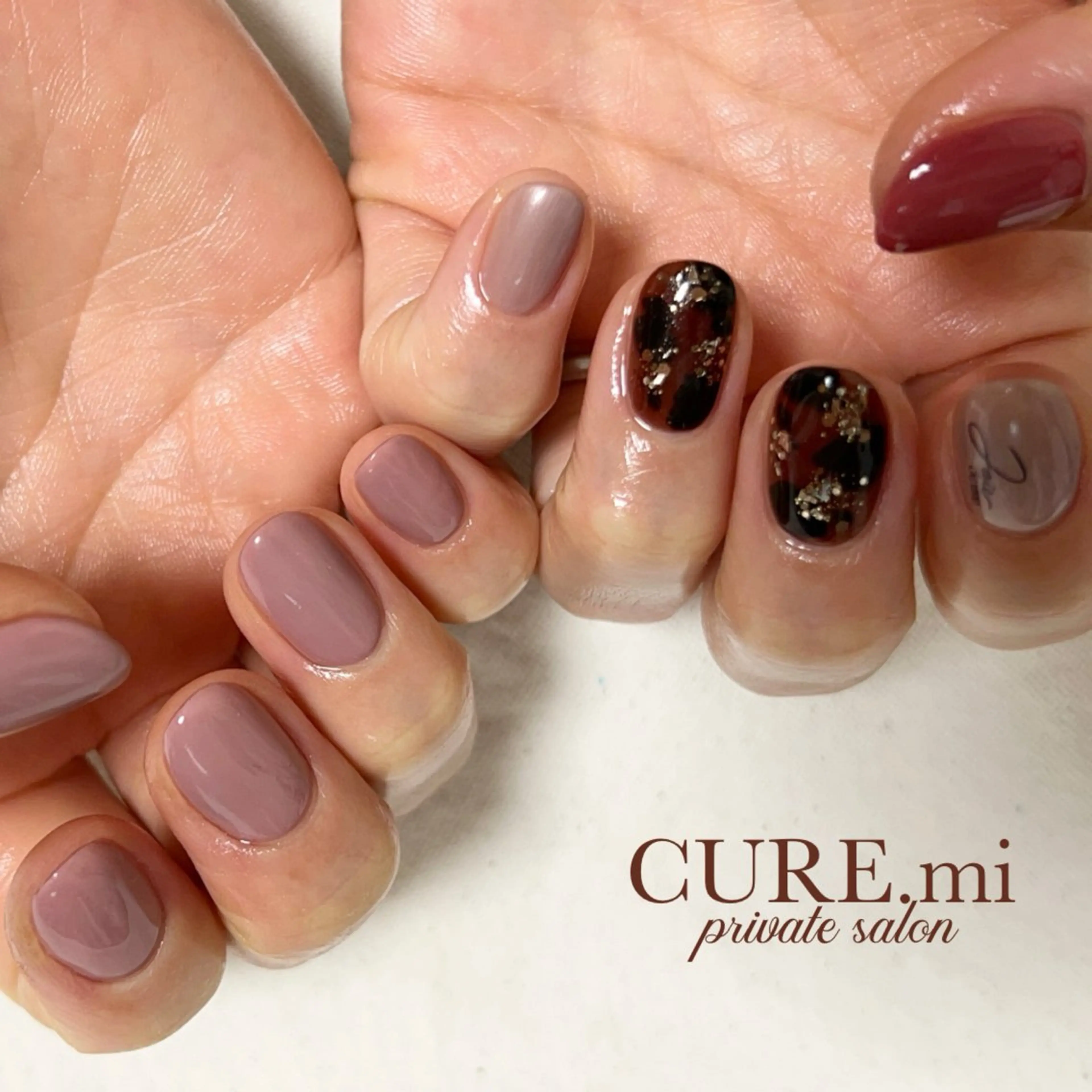 ネイル アニマル柄 冬ネイル ハンドネイル ハンドケア CURE.mi所属・伊藤 美香のネイルデザイン