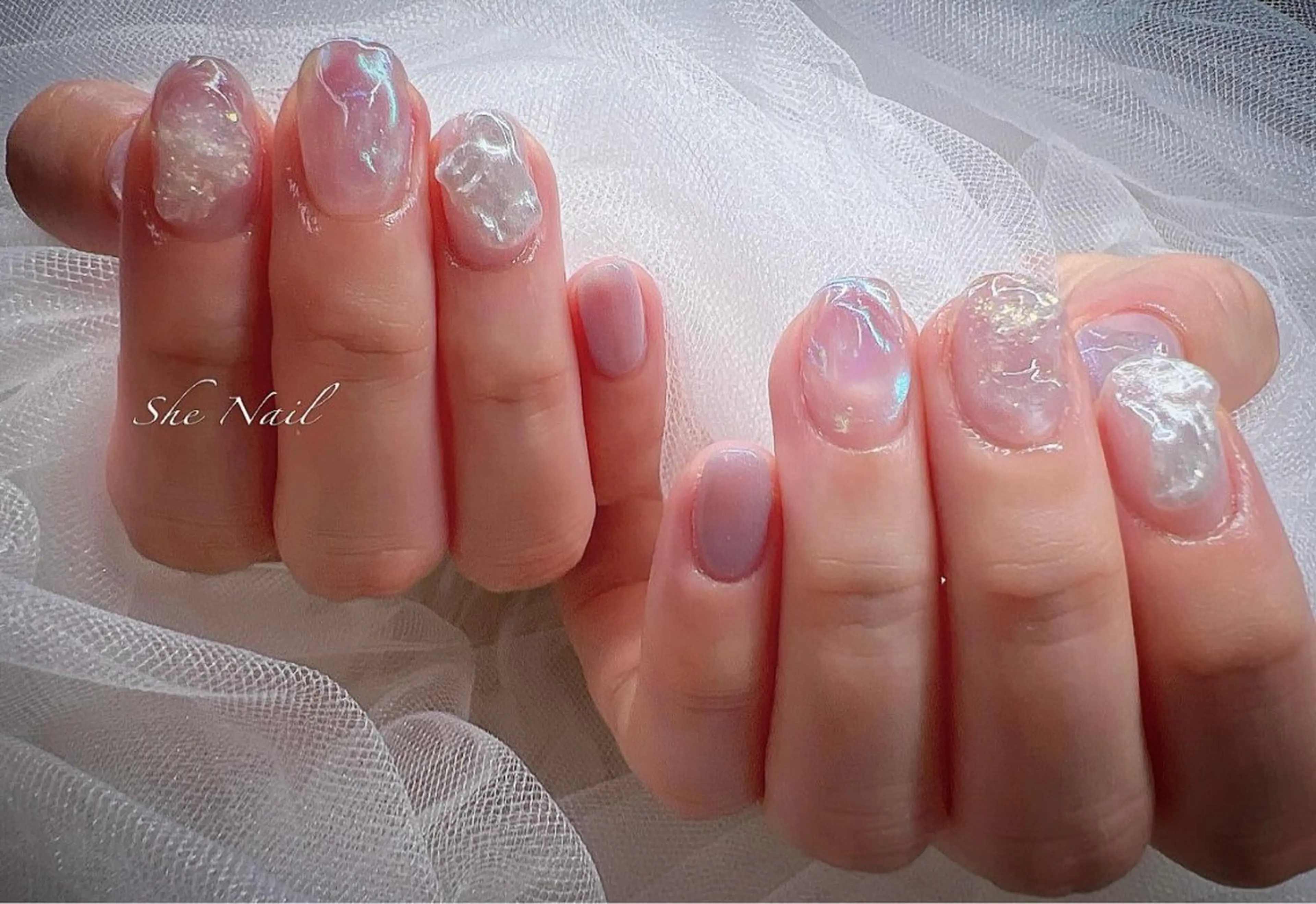 ネイル チークネイル 長さ出し マグネットネイル 持ち込み ニュアンスネイル ハンドネイル She Nail所属・ISA_ BELLAのネイルデザイン