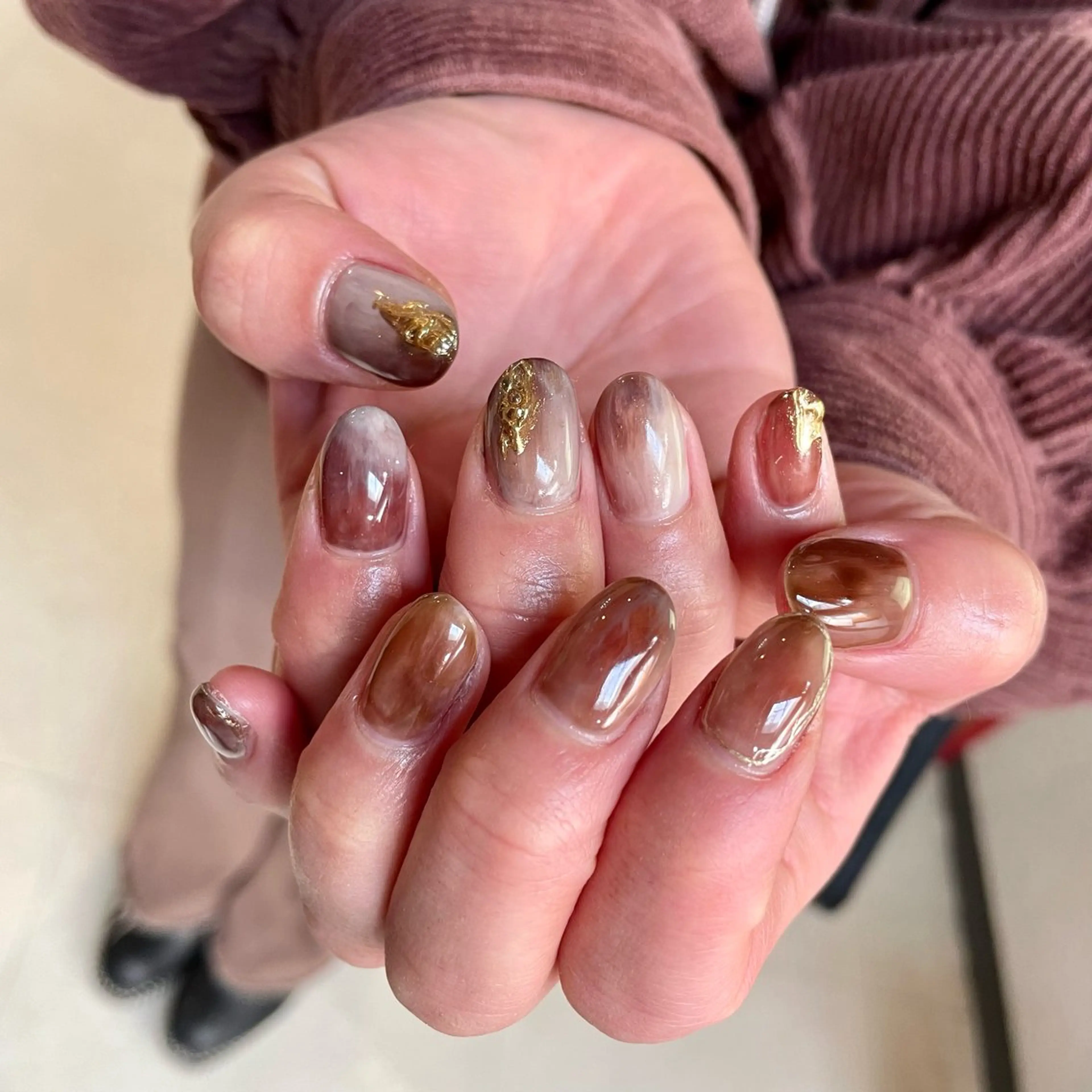 ネイル ハンドネイル n / ワンホン ニュアンスのネイルデザイン