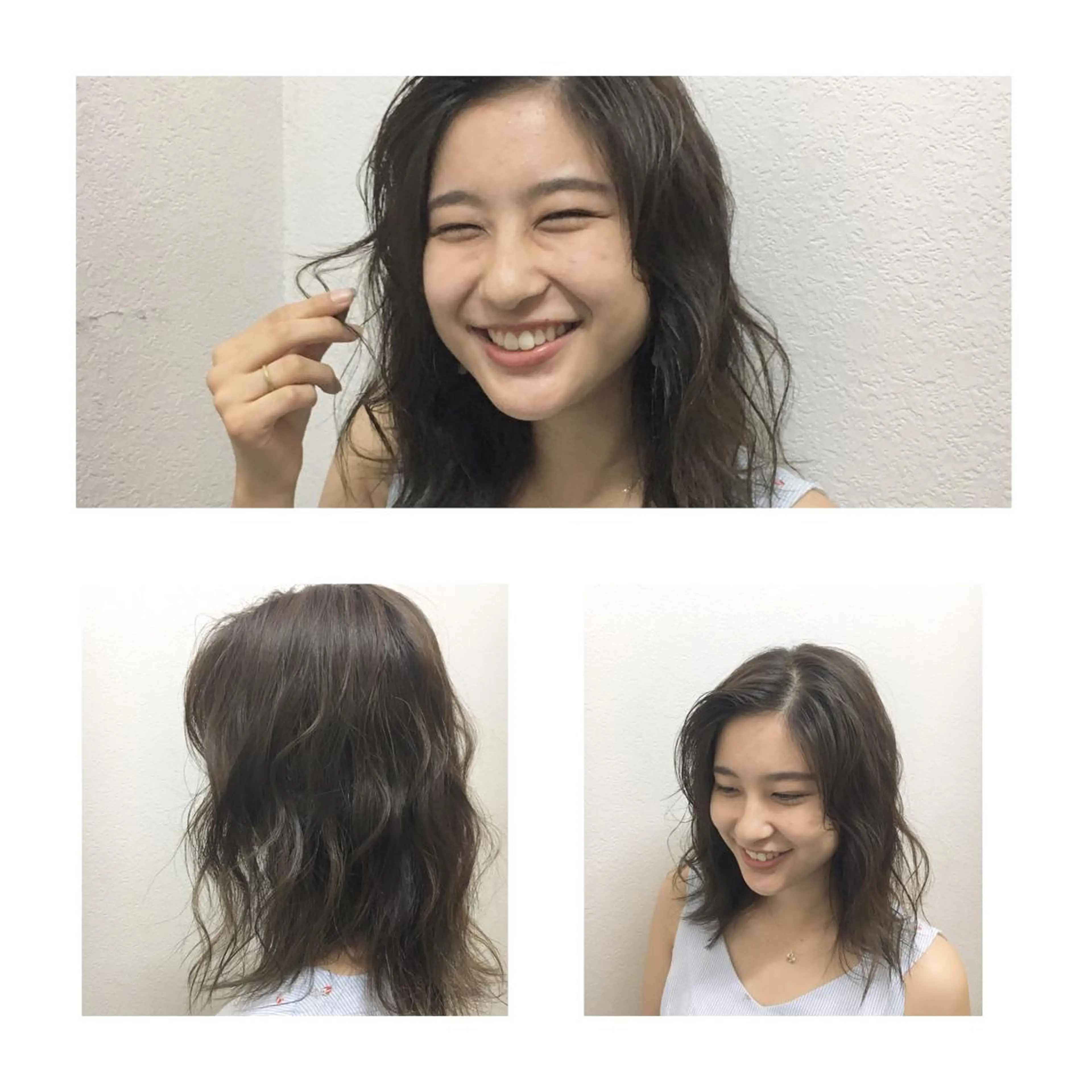 ミディアム カラー グラデーションカラー グレージュ JIL BLAN 京都のヘアスタイル