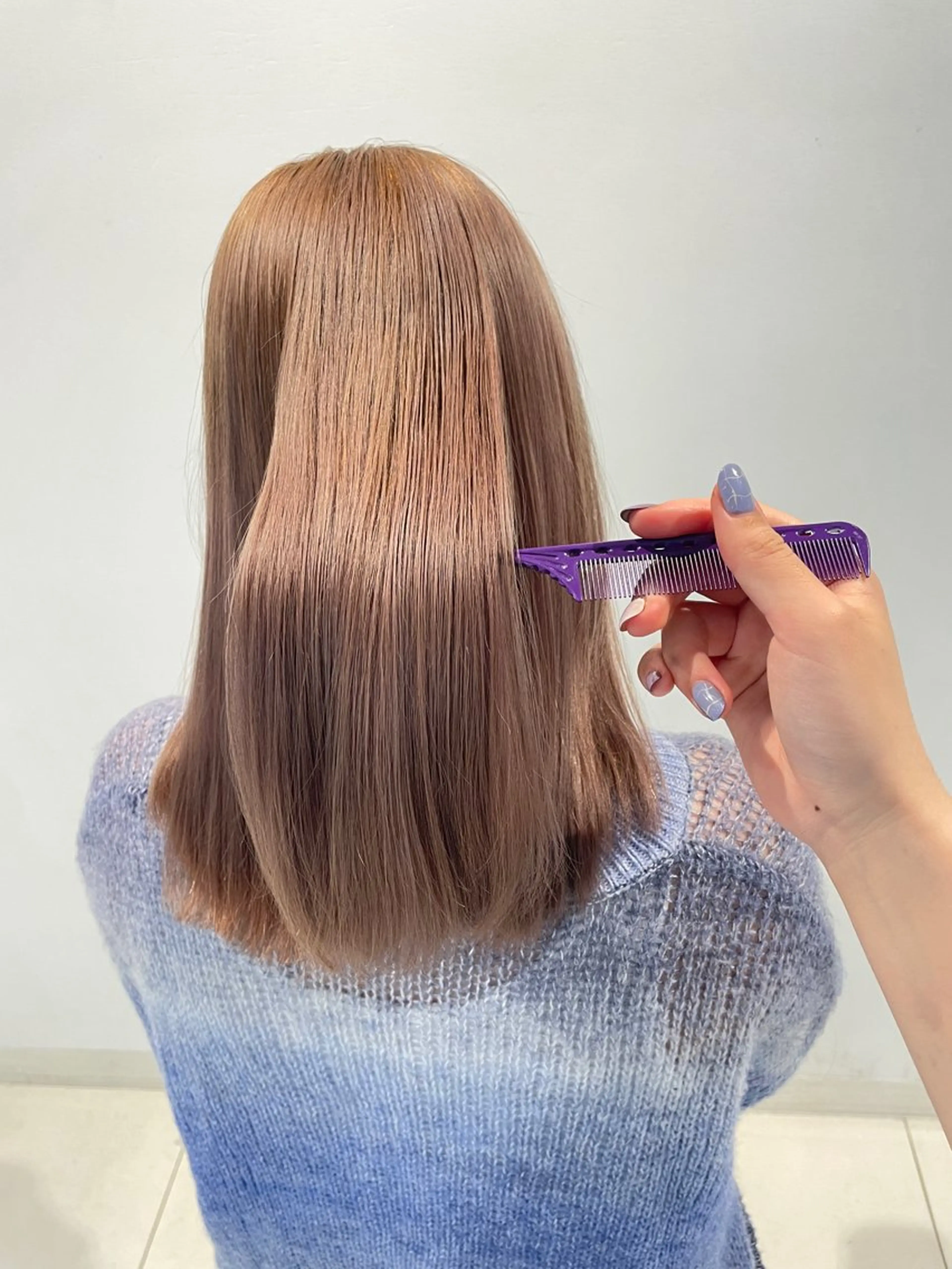 カラー ベージュカラー ミルクティーベージュ ヘアカラー トリートメント ✨感動の美髪矯正✨ 💜momoka💜のヘアスタイル