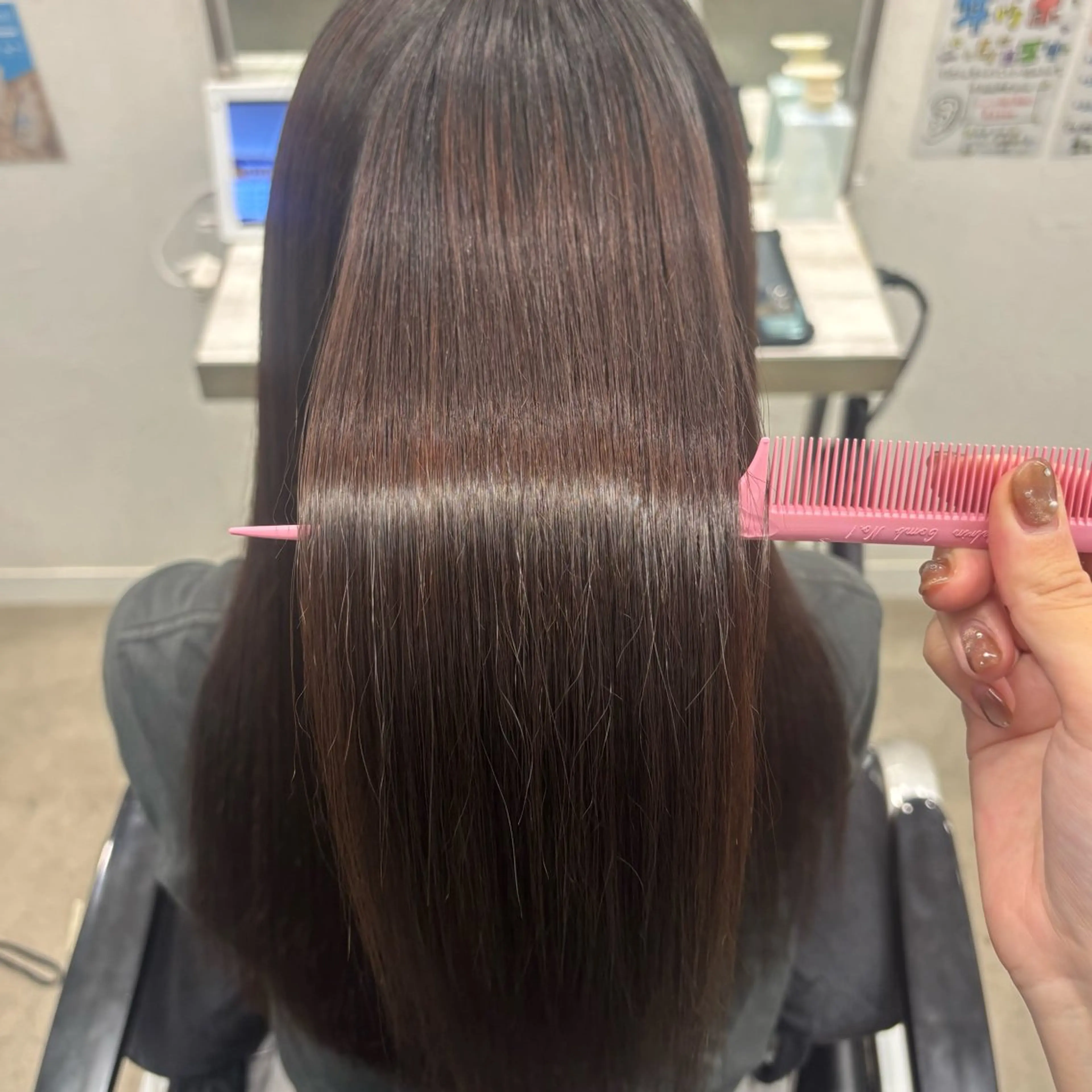 ロング 髪質改善/縮毛矯正/ 暖色カラー🎀🪞のヘアスタイル