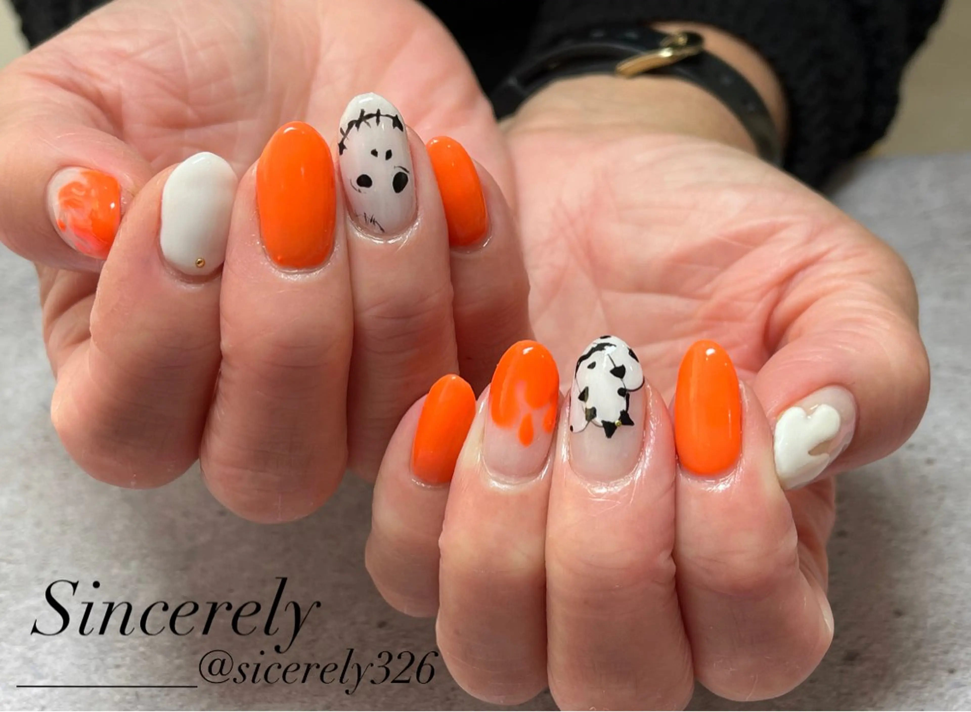 ネイル ハロウィン ハンドネイル sincerely Nail&eyeのマツエク・マツパデザイン