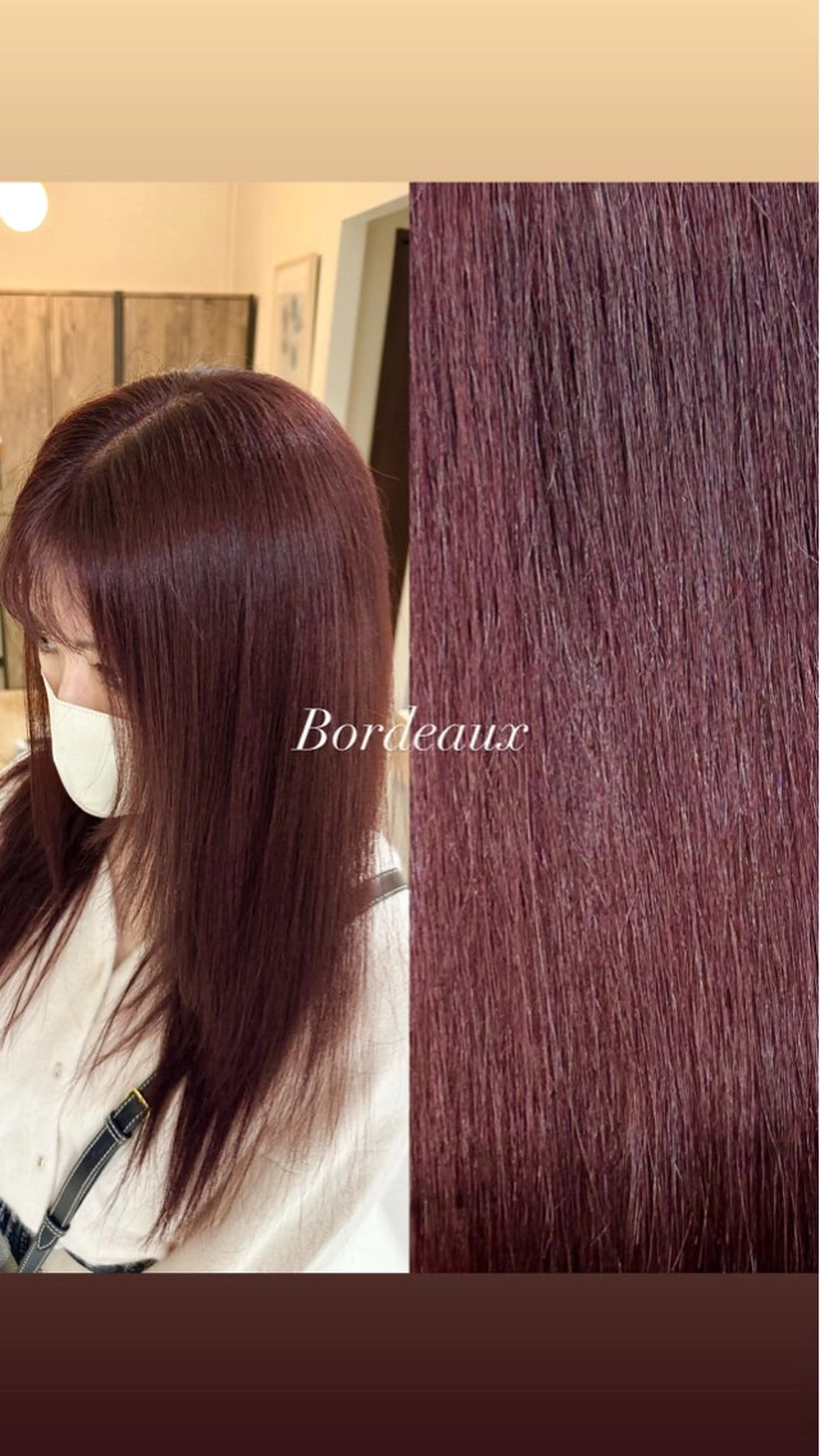 セミロング カラー ヘアアレンジ ブリーチ ボルドーカラー レッドカラー ✨小山/ハイトーン/ レイヤー✨中茎涼太のヘアスタイル