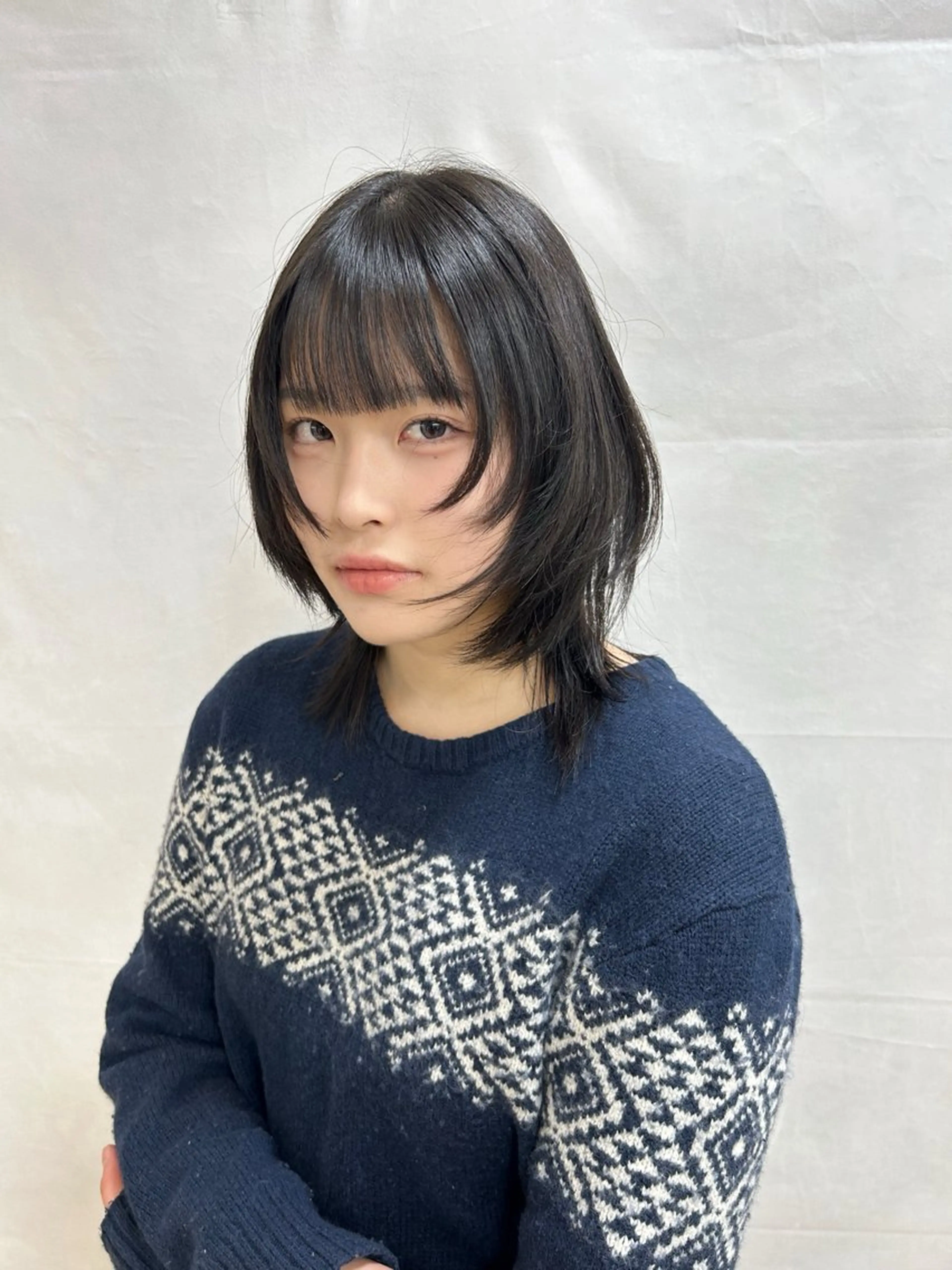 ミディアム 水色/ペールカラー/ レイヤー💫mayuのヘアスタイル
