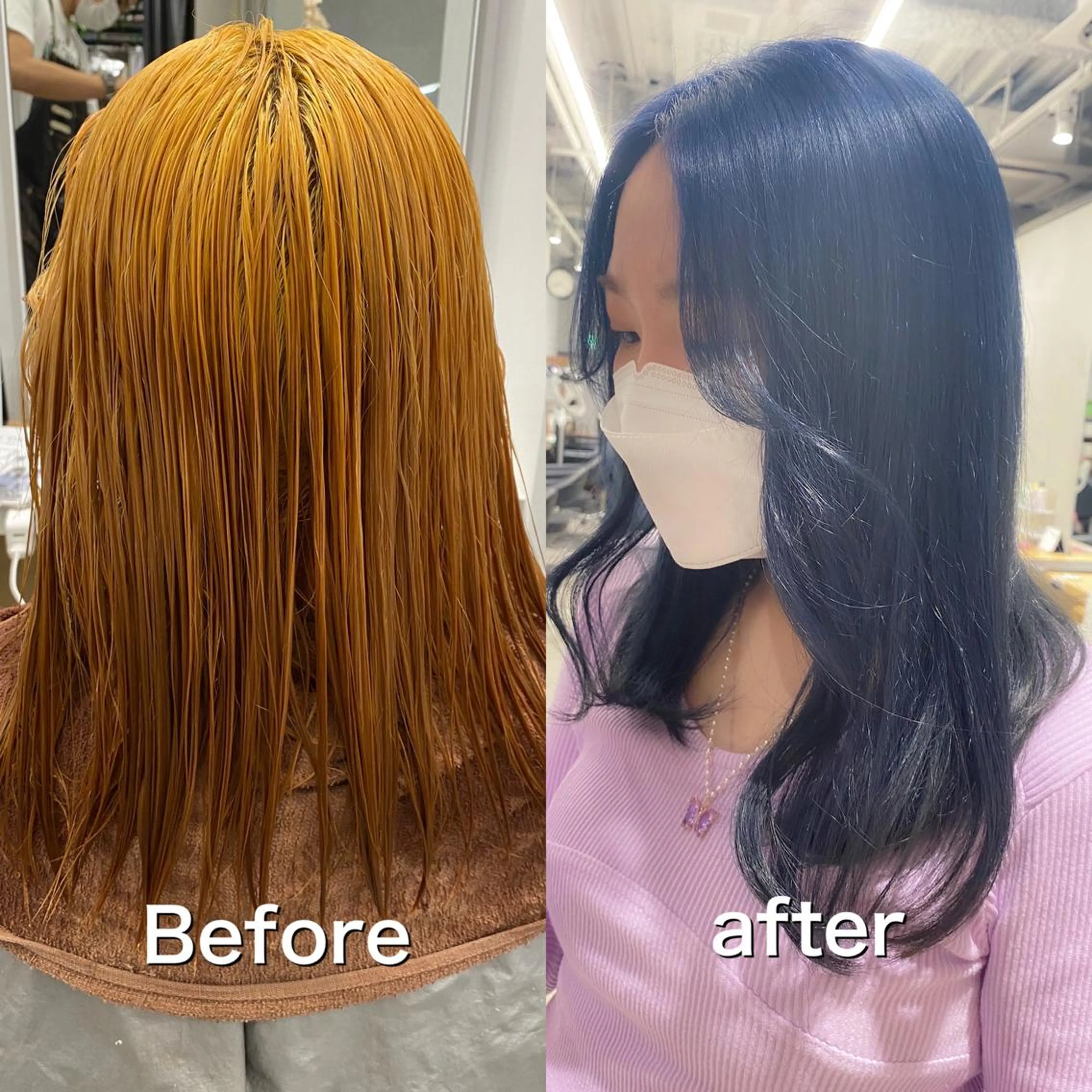 セミロング カラー カット ヘアカラー AVANCE京橋所属・ハイトーンヘア/ 島崎　タクミのヘアスタイル