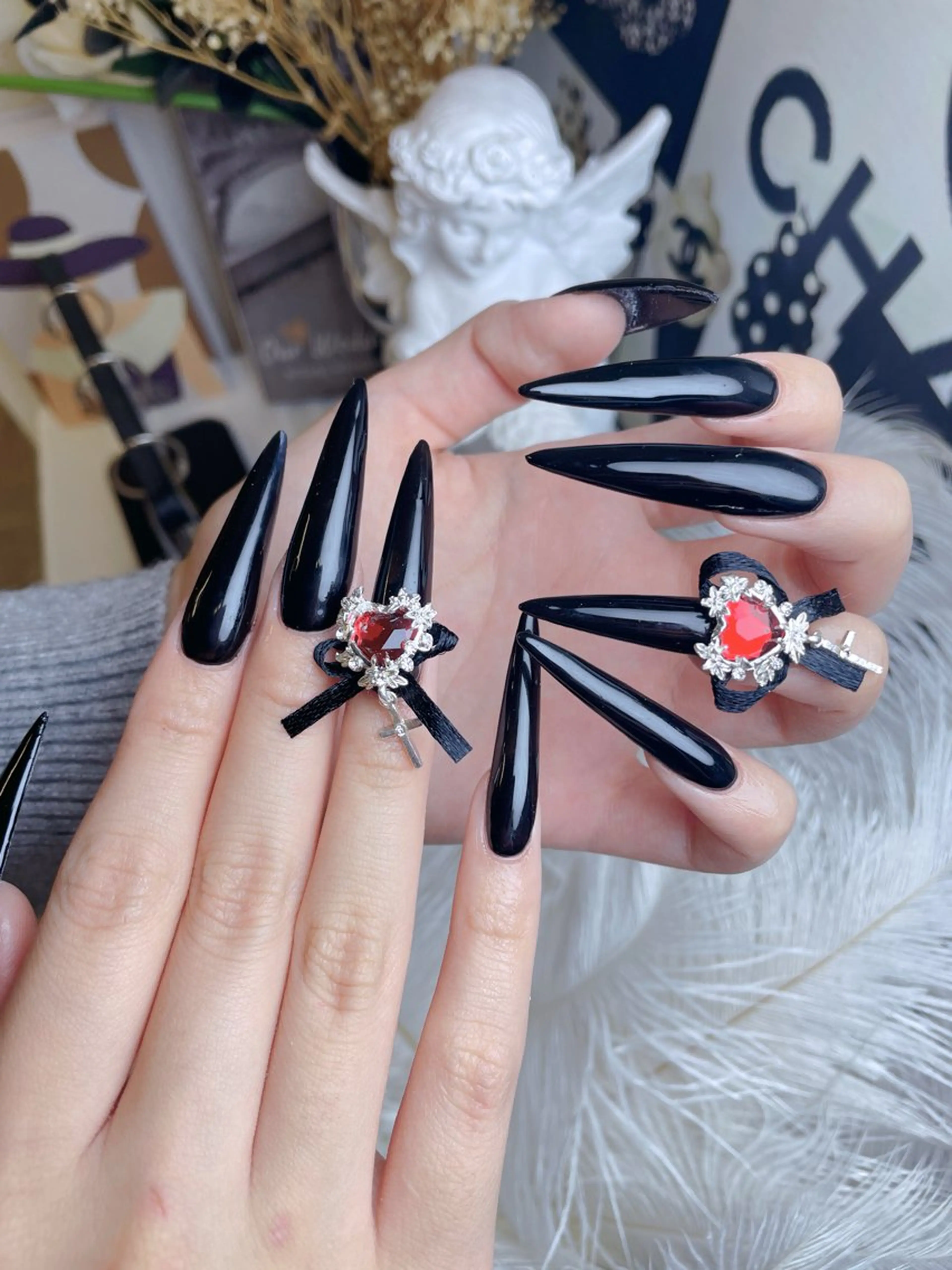 ネイル ハート 韓国ネイル 夏ネイル ワンホンネイル ハンドネイル Melody Nail所属・Melody  3D/スカルプ専門店のネイルデザイン