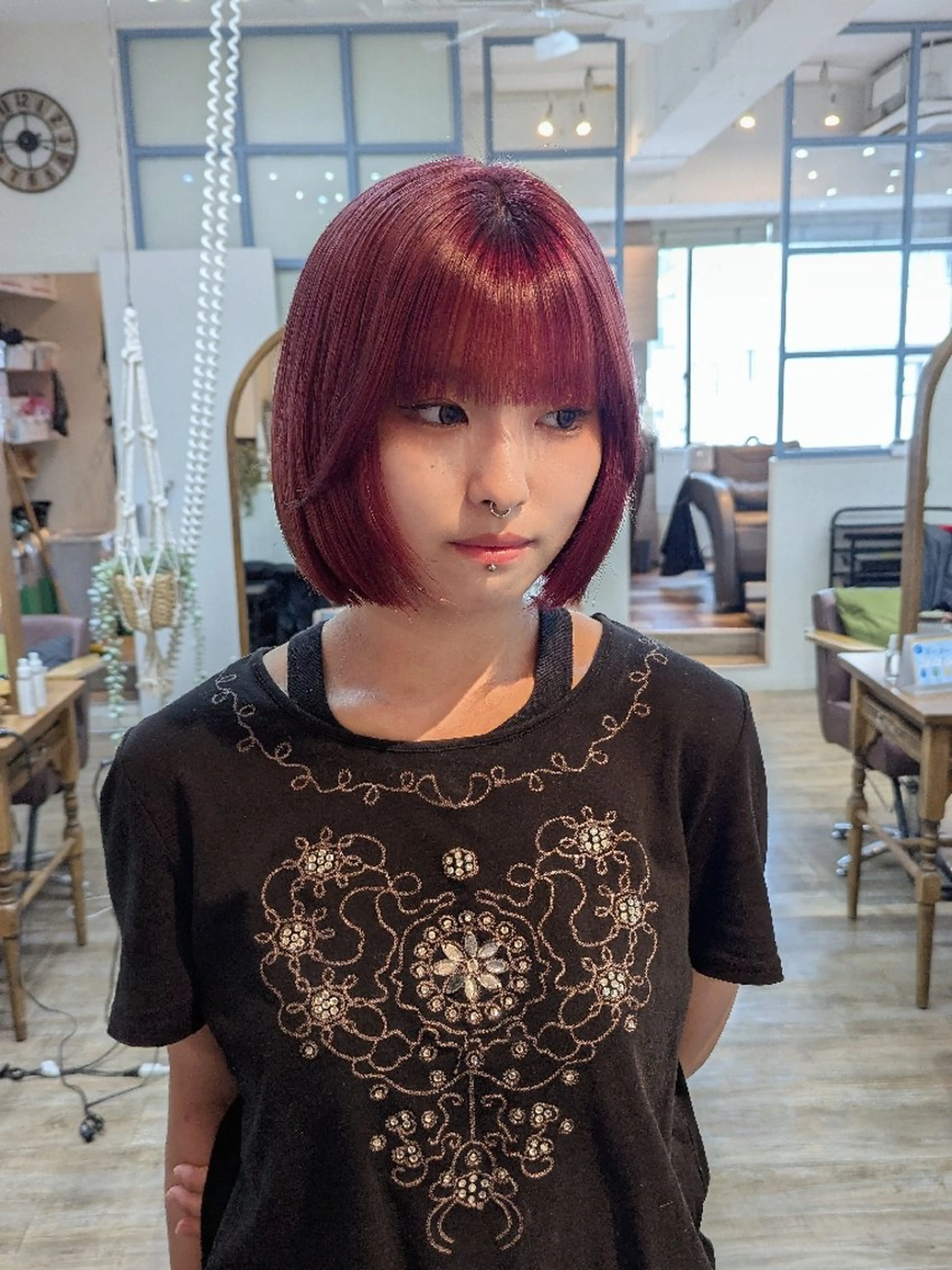 ショート ボブ ヘアカラー トリートメント 🩶MIYU🩶 うるつやカラー୨୧のヘアスタイル