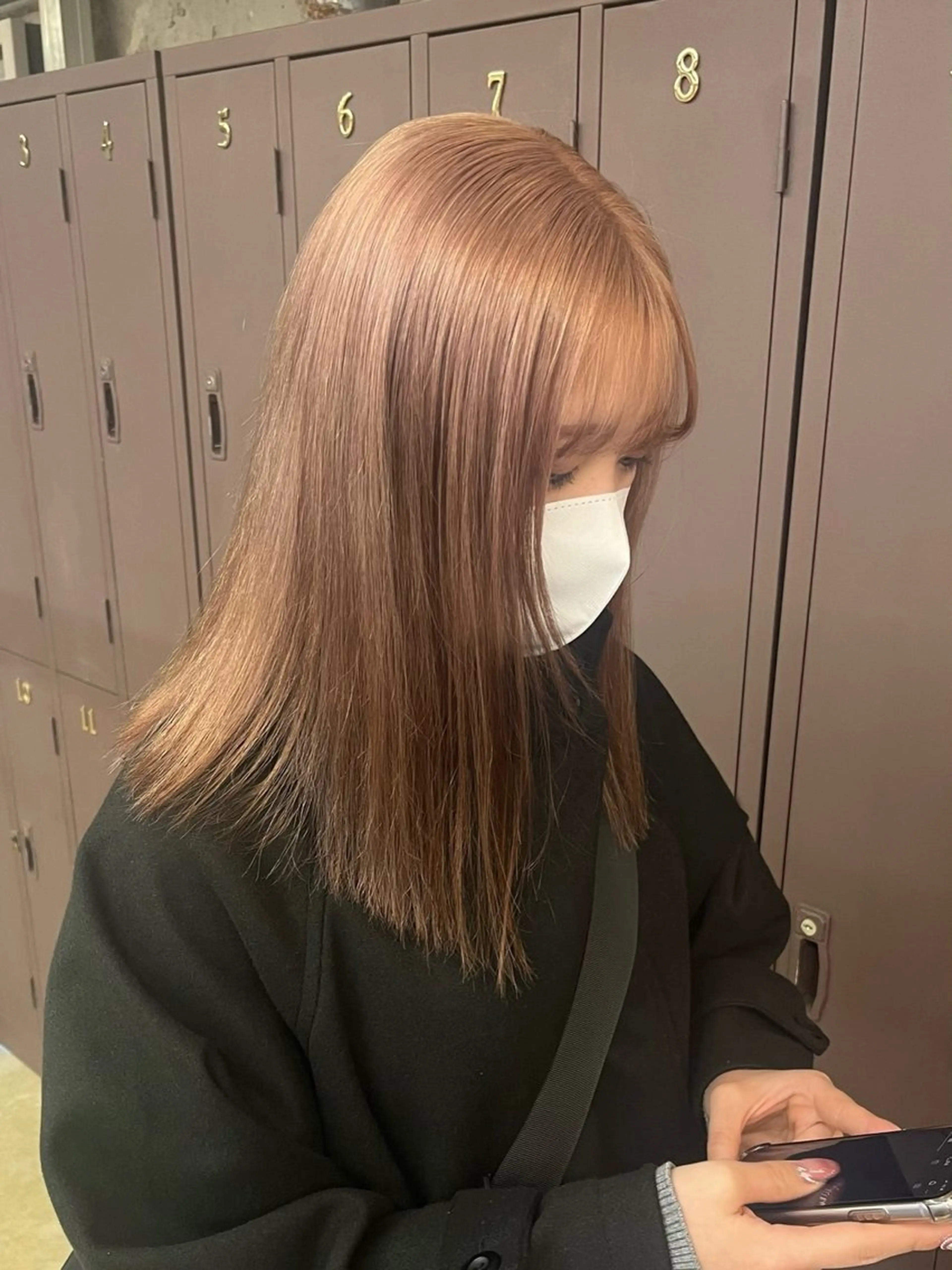 セミロング カラー ナガノリノ /ボブ/ ベージュ/暖色のヘアスタイル