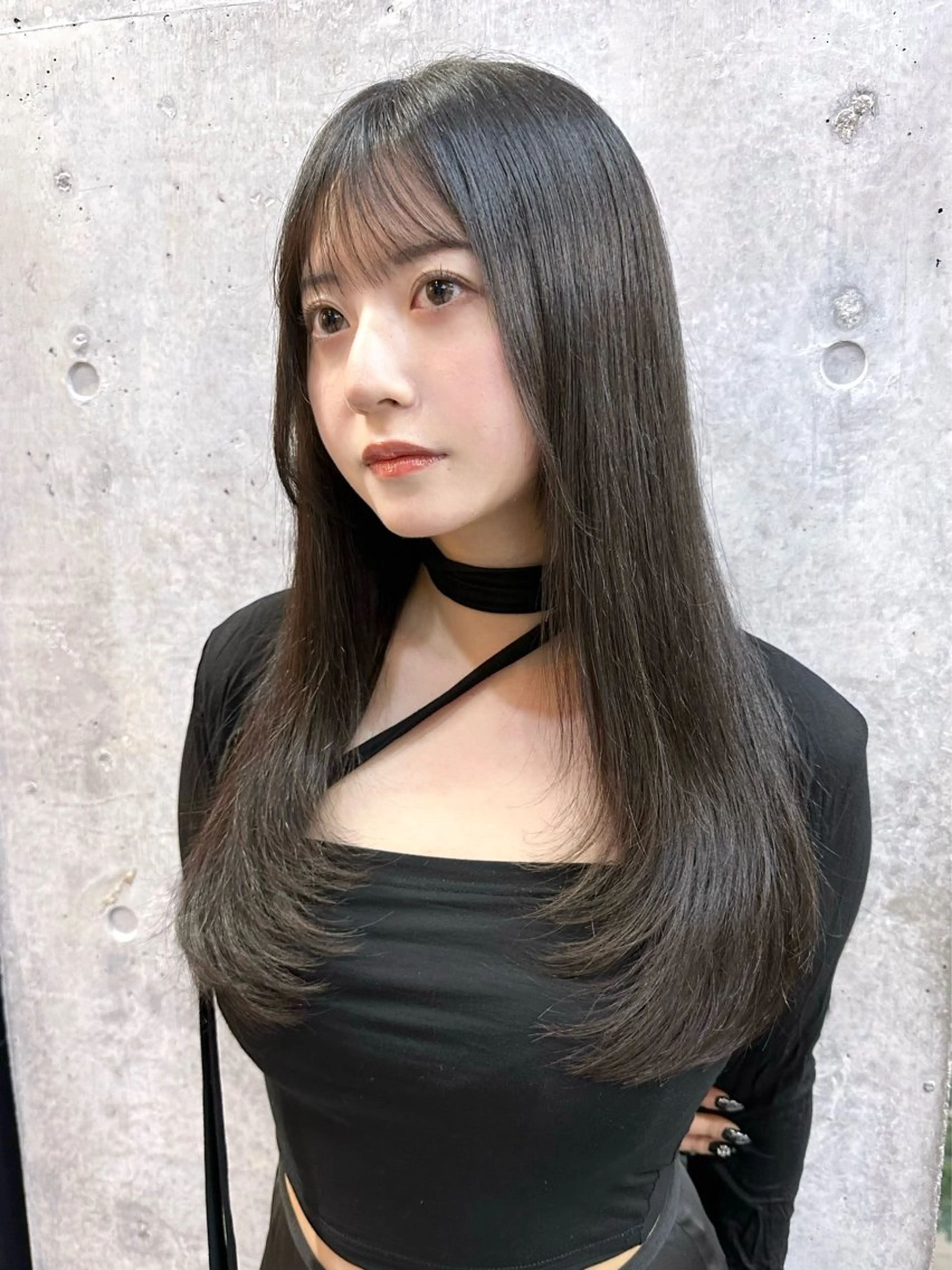ロング カット トリートメント 韓国風/ワンホンヘア 髪質改善/MaCoのヘアスタイル