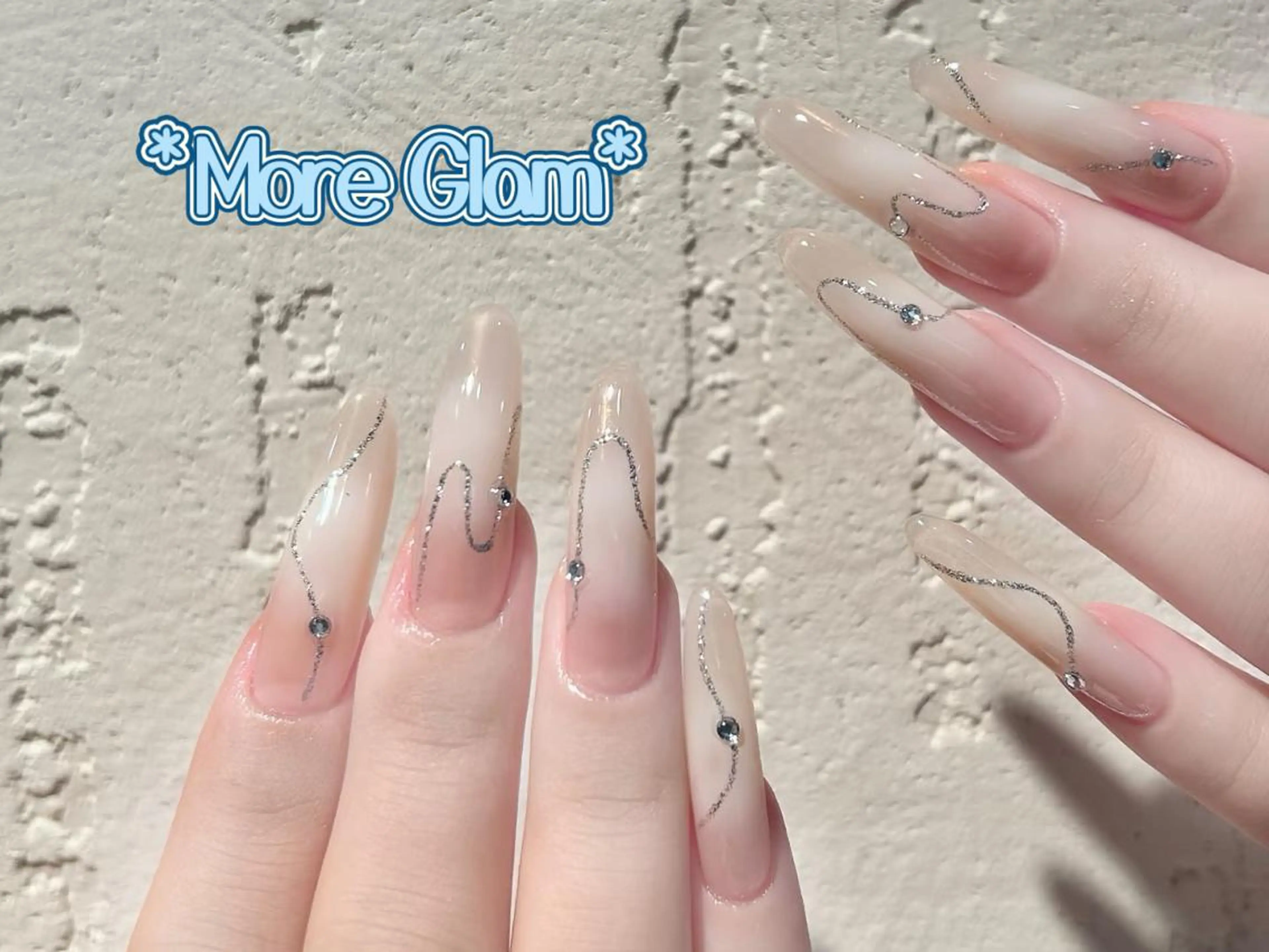 ネイル 長さ出し フットネイル フレンチネイル ジェルネイル ガラスフレンチ More Glam 池袋東口店のネイルデザイン